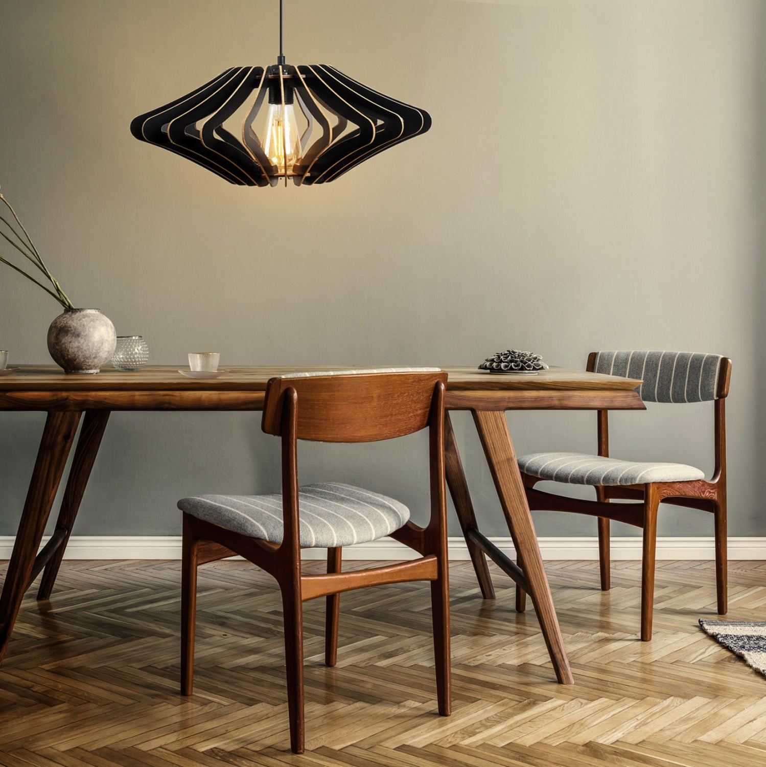 Таванна лампа Ерин черен цвят Φ47x55см