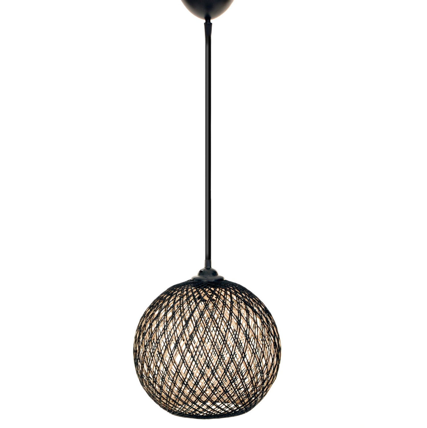 Таванна лампа 03 бежов-черен цвят Φ22x55см