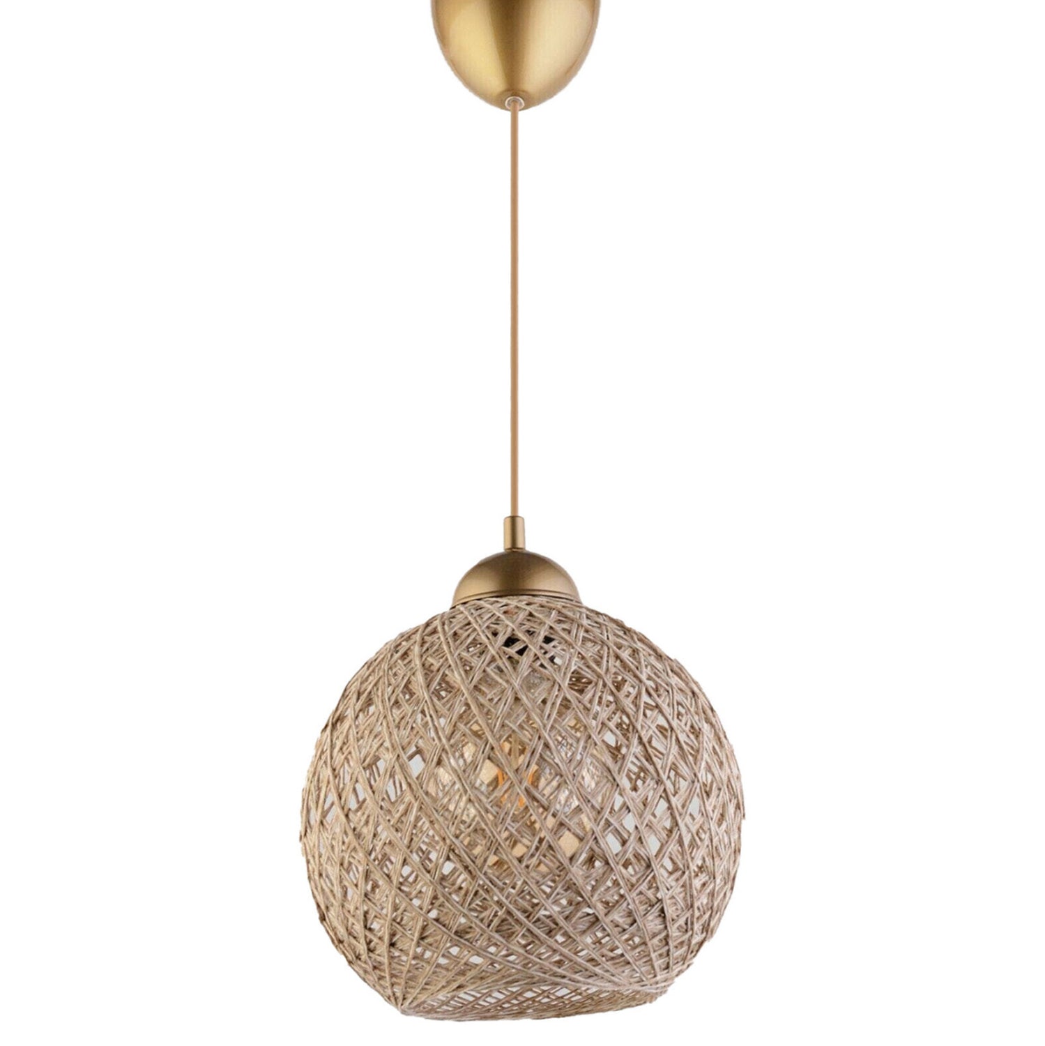 Вътрешен пендел за таван от бежово въже φ22x55h см