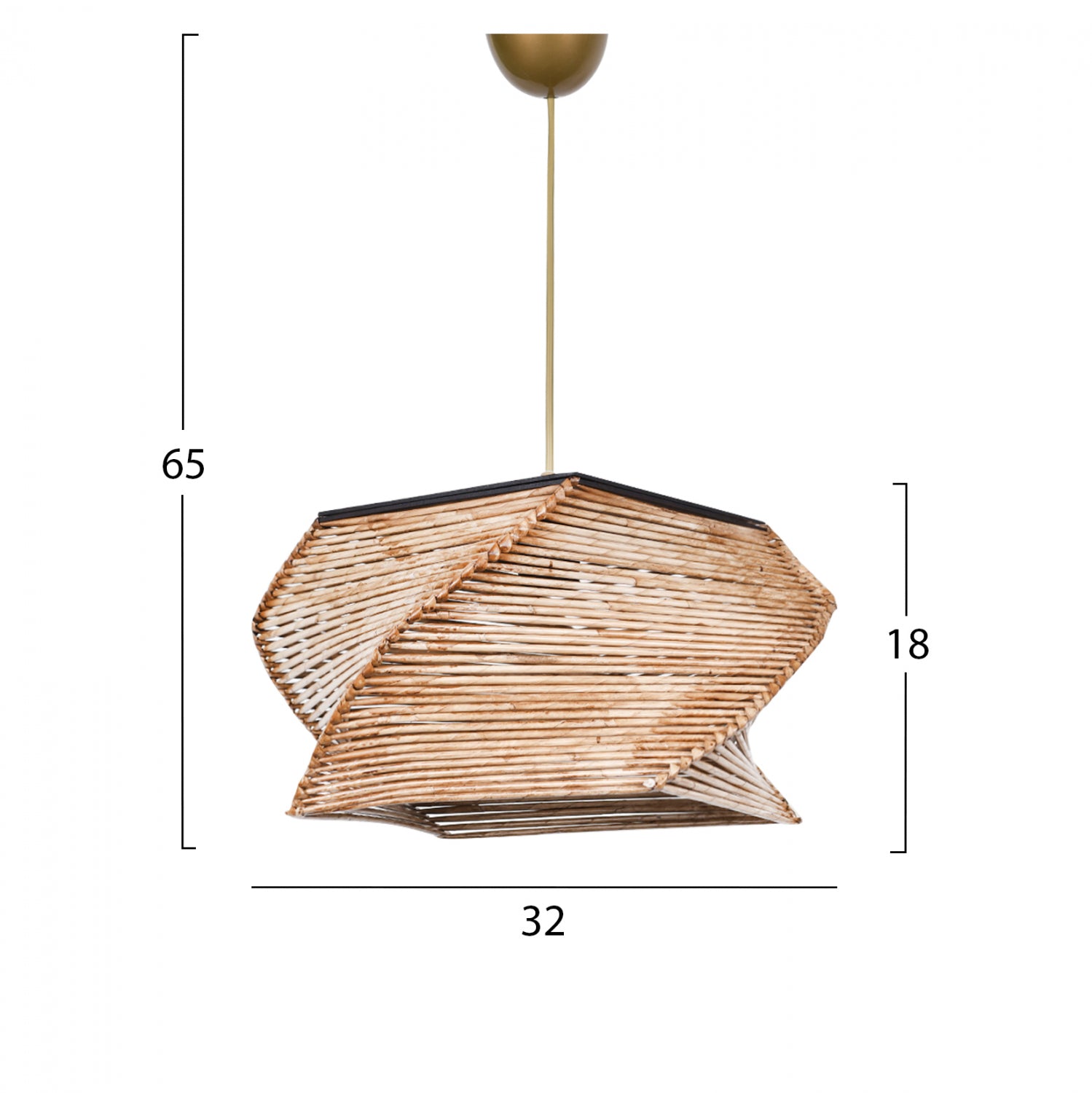 Таванна лампа 7357 естествен цвят 36x36x65см