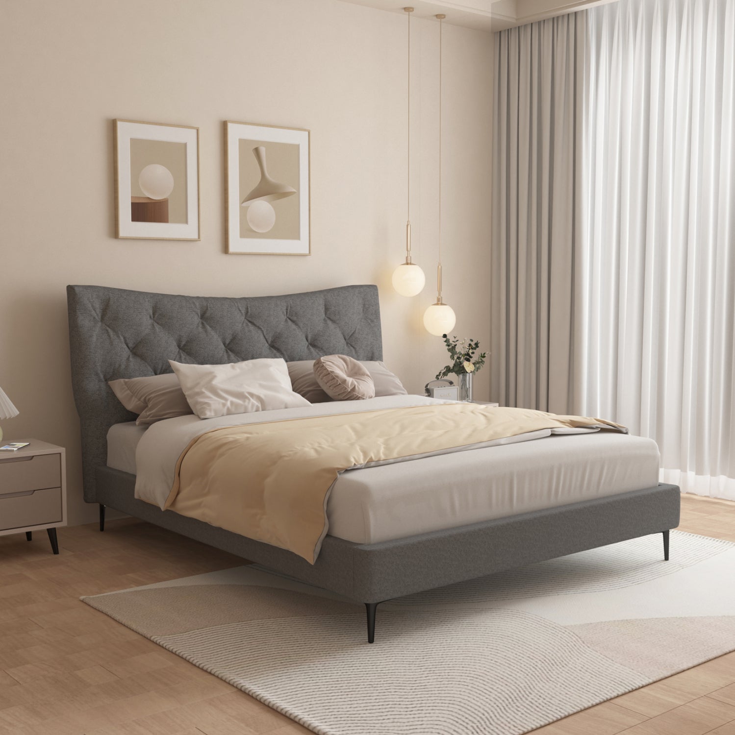 Легло JILL сив цвят 160x200