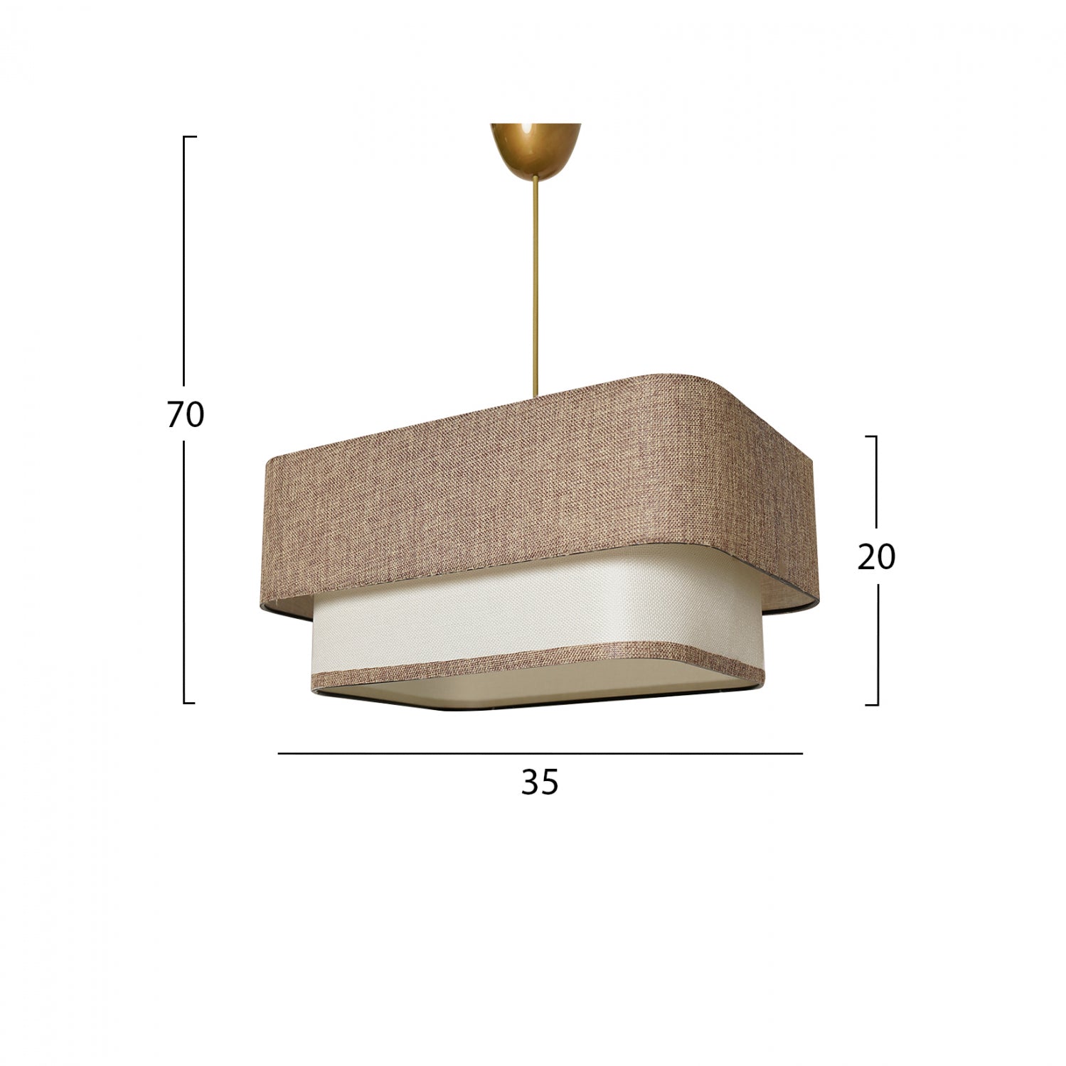 Пенсал за таван, метал и плат, бежово-бял, 35x20x70в см