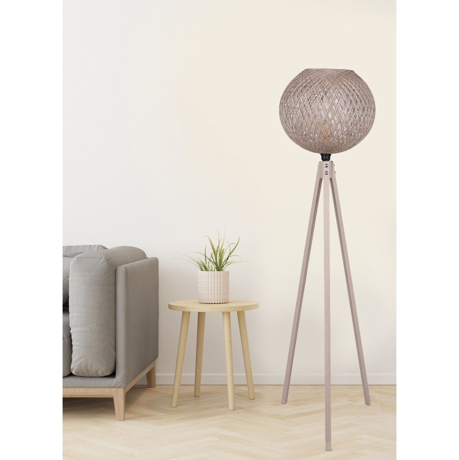 Подова лампа 7376  бежов-екрю цвят   Φ38x145см