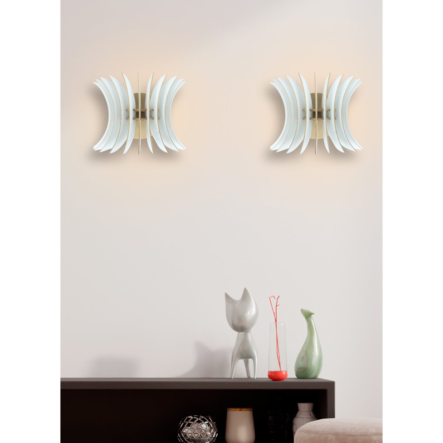 Комплект стенни лампи 2 бр 7380  бял цвят 19.5x16.5x19.5см