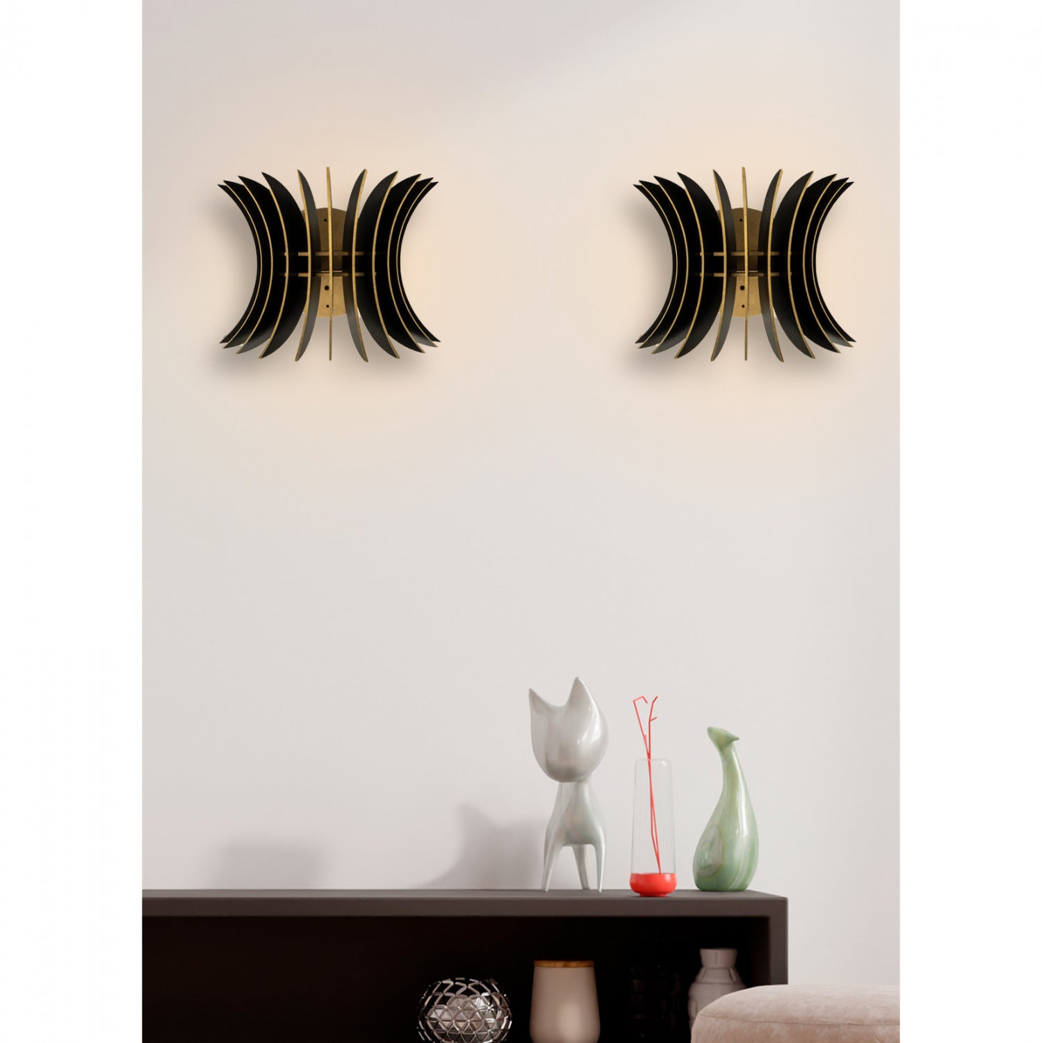 Комплект стенни лампи 7380 черен цвят 28x20x20см