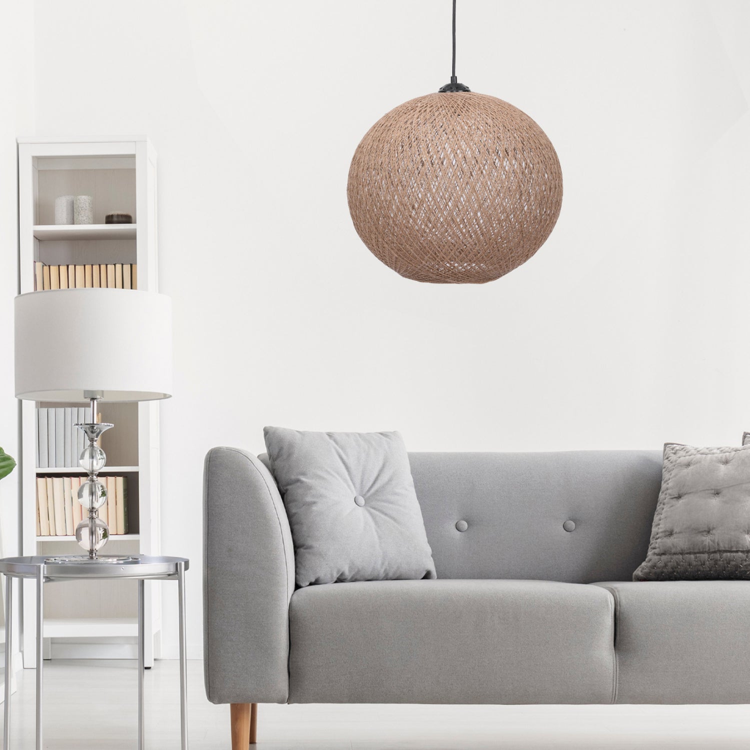 Бежов  плафон  въже ф38x70см.