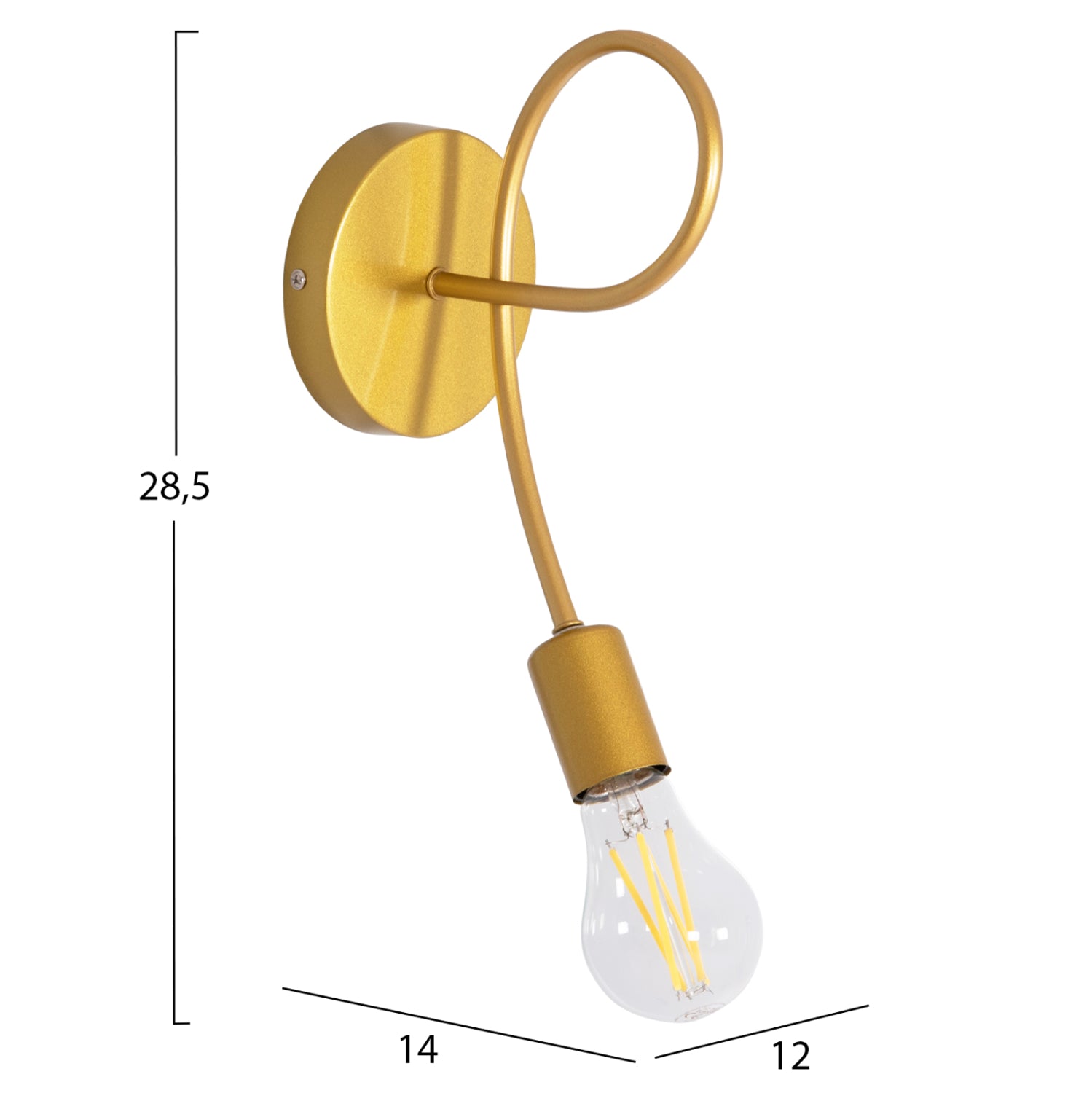 Стенна лампа fridrik метал в златисто 12x15.5x28.5см