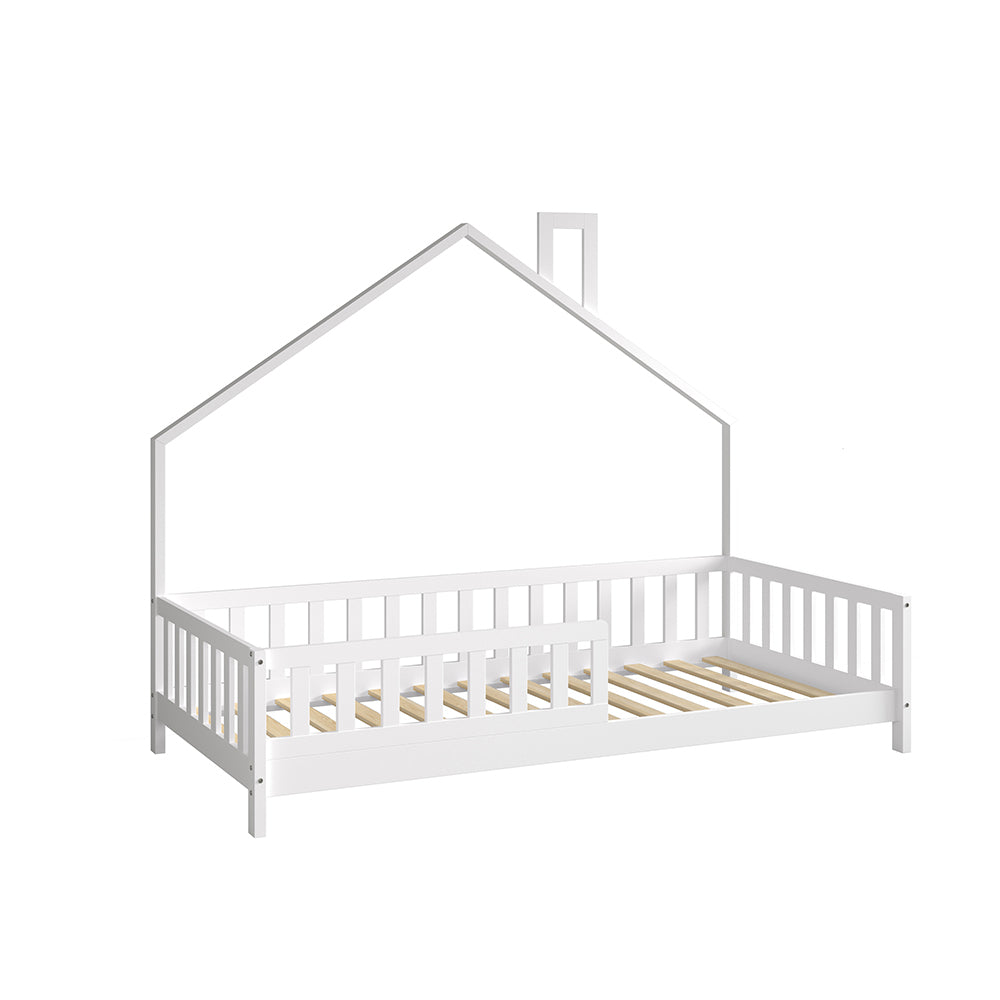 Детско легло  HOUSER t.montessori масивна борова дървесина в бяло - за размери 190x90см.