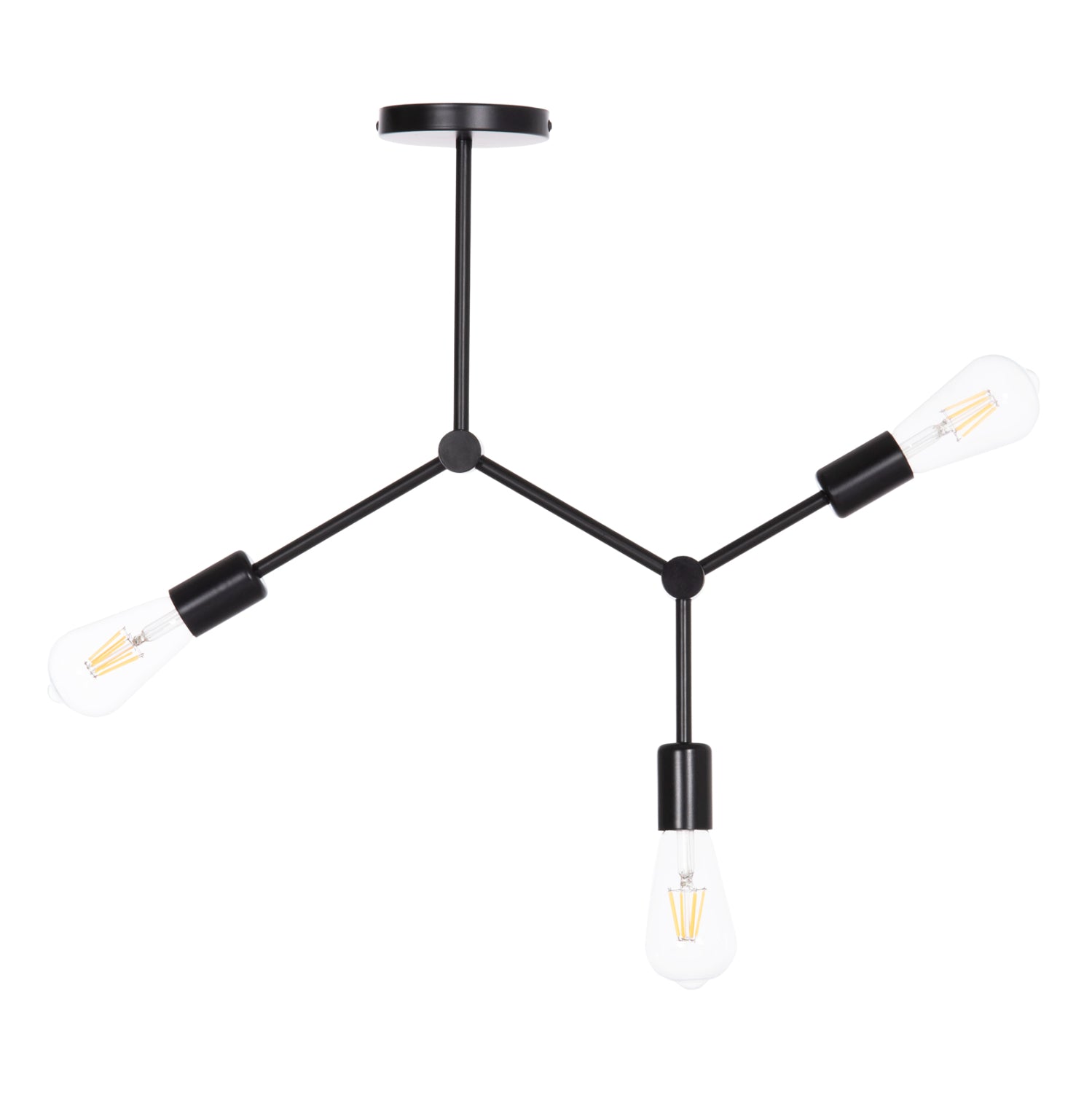 Таванна лампа  LIGHTY черен метал 52x5x48см