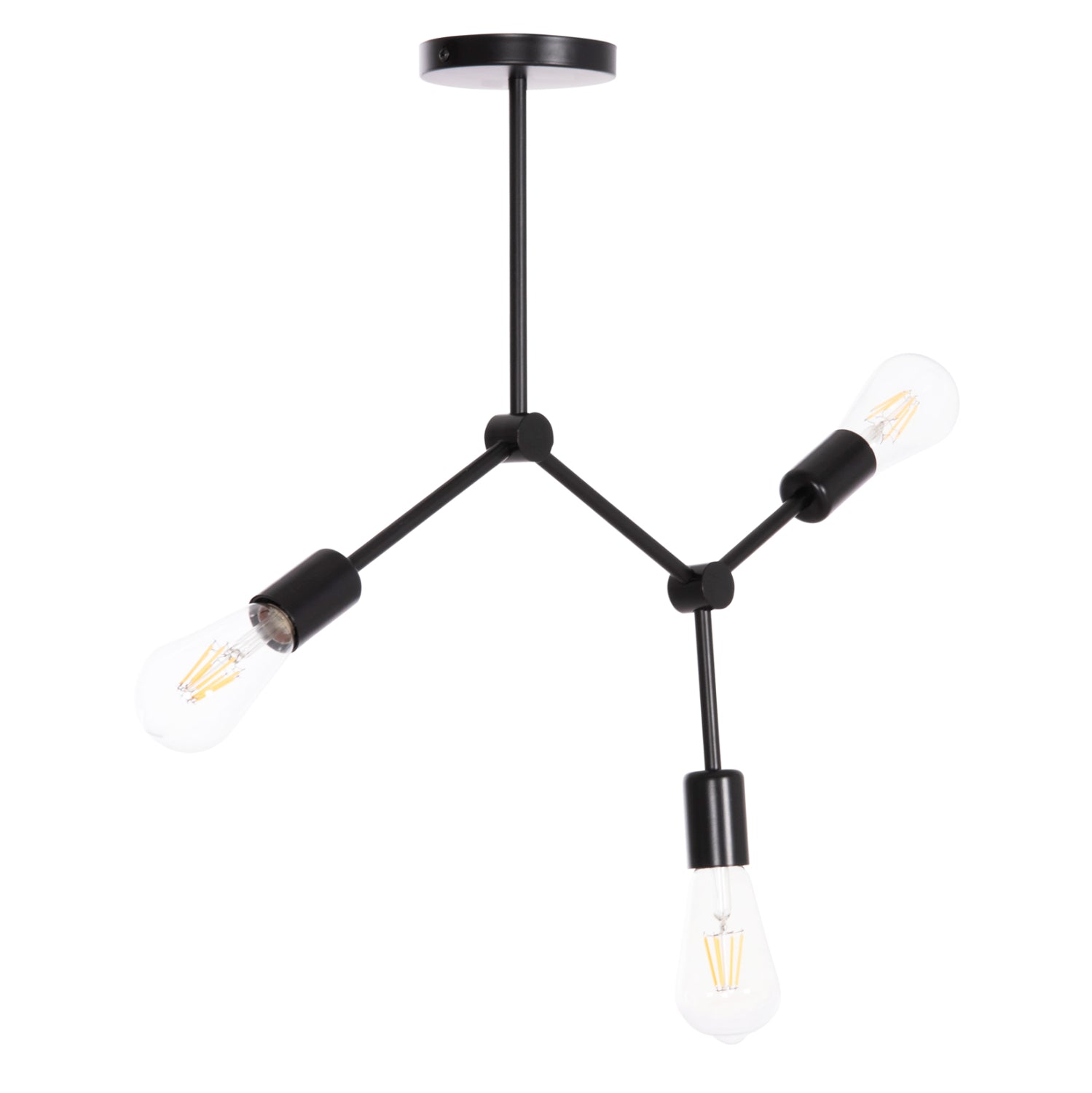Таванна лампа  LIGHTY черен метал 52x5x48см