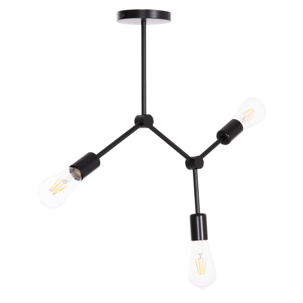 Таванна лампа  LIGHTY черен метал 52x5x48см