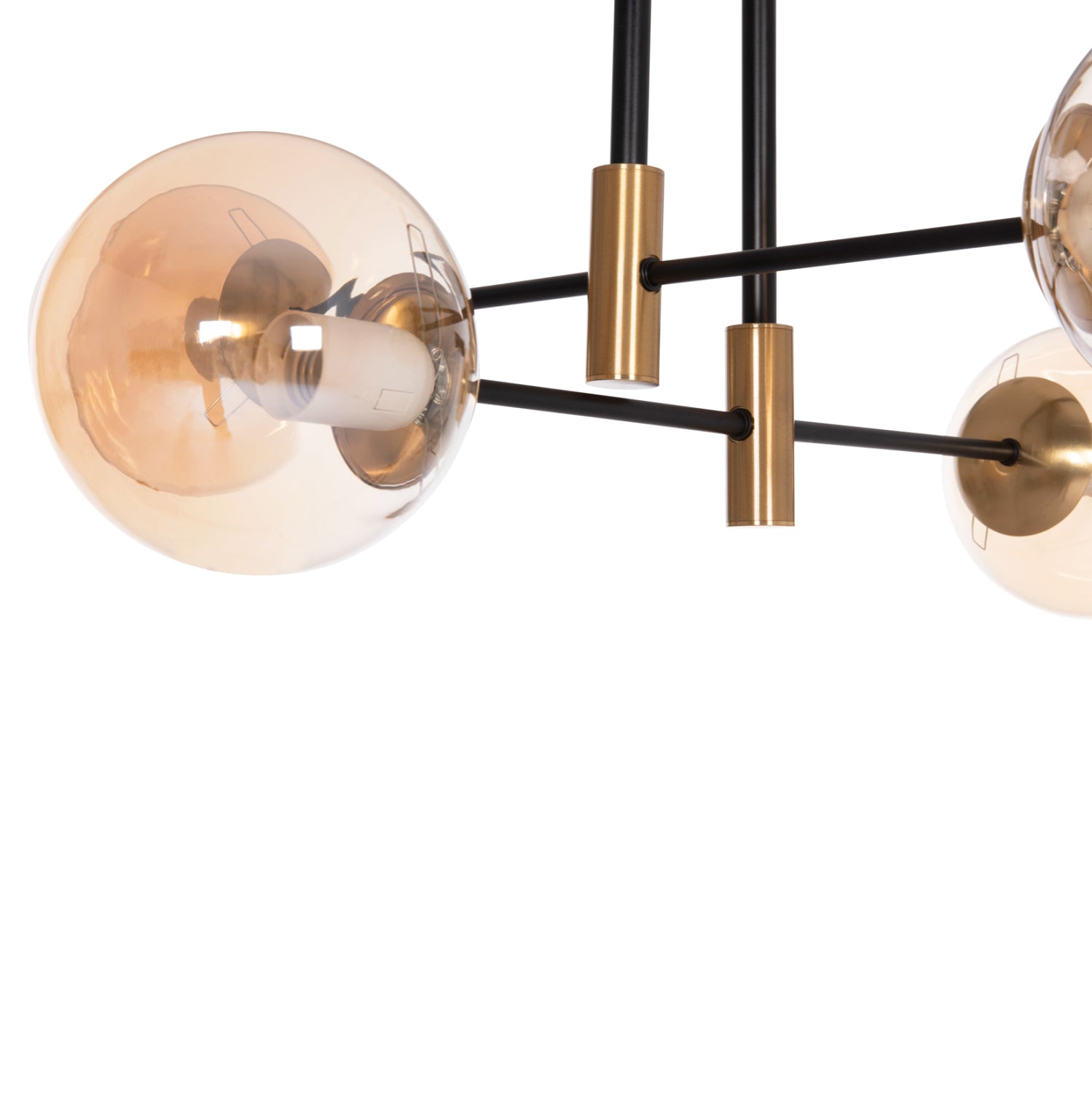 Таванна лампа Dremp черен-златист цвят  68x68x36см