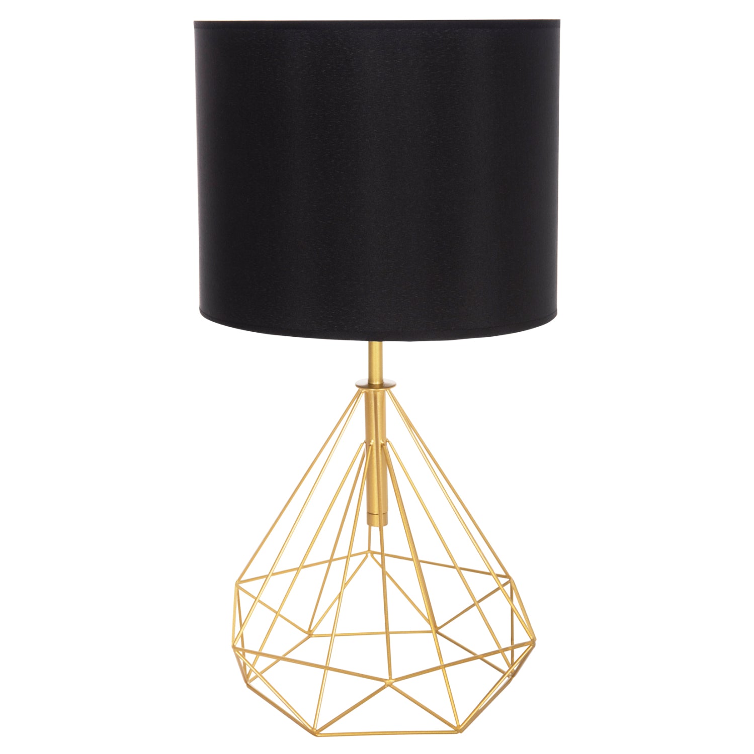 Настолна лампа geilo златист металик - черна pvc шапка φ25x48.5см