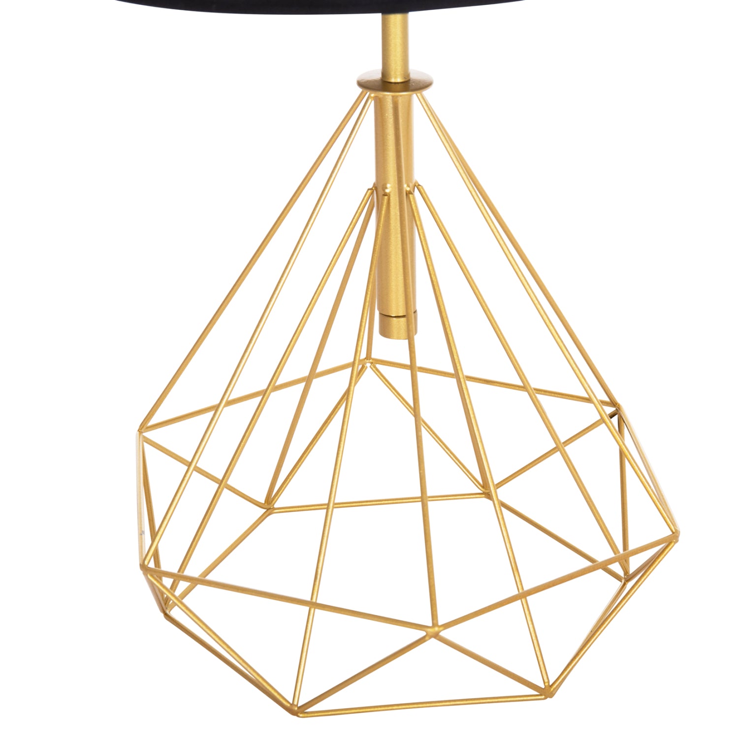 Настолна лампа geilo златист металик - черна pvc шапка φ25x48.5см