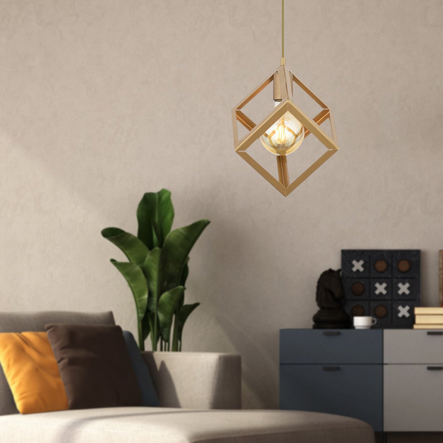 Таванна лампа Кристин златист цвят  20x80см