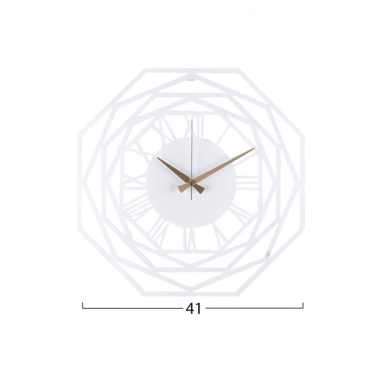 Стенен часовник метал бял 41x41 см