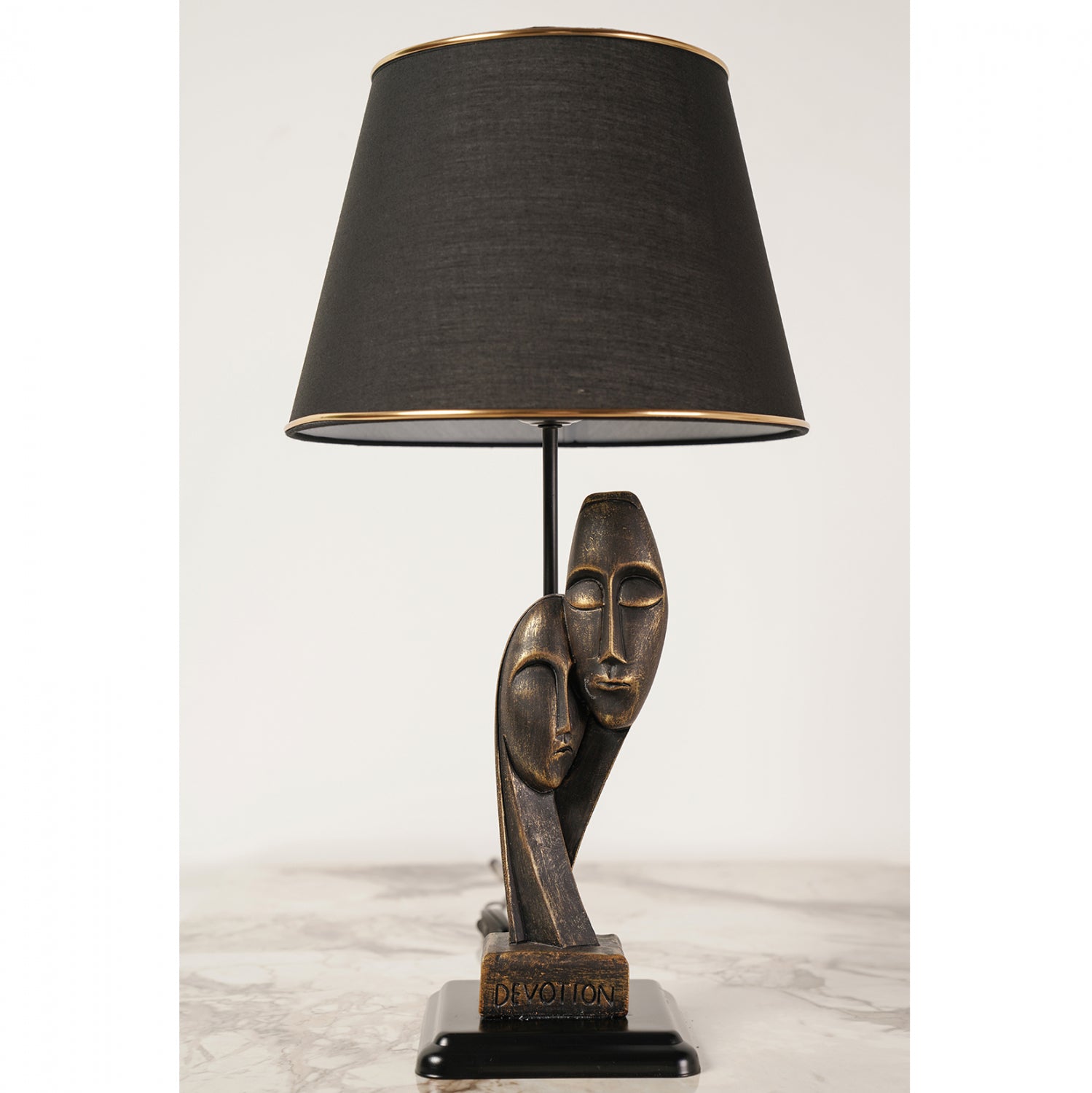 Настолна лампа Арт цвят черен-златист 15x53 см