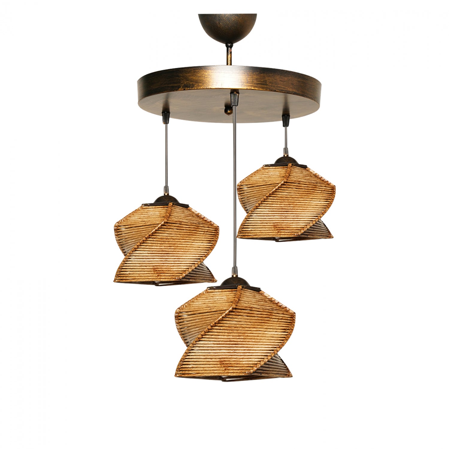 Таванна лампа 7493 бронз-естествен цвят 35x85 см