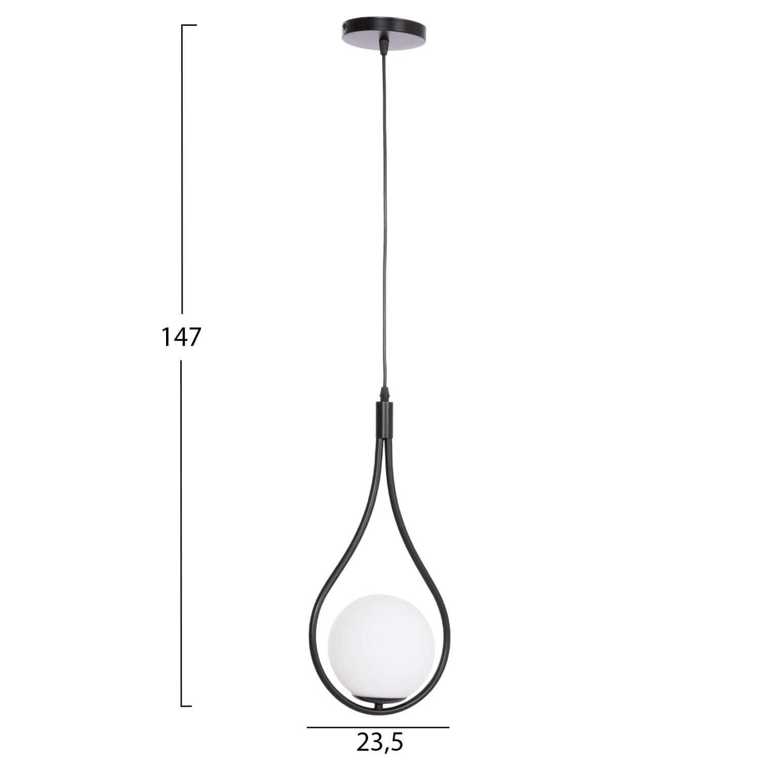 Таванна лампа  DROPLET черен цвят  23.5x12x147см