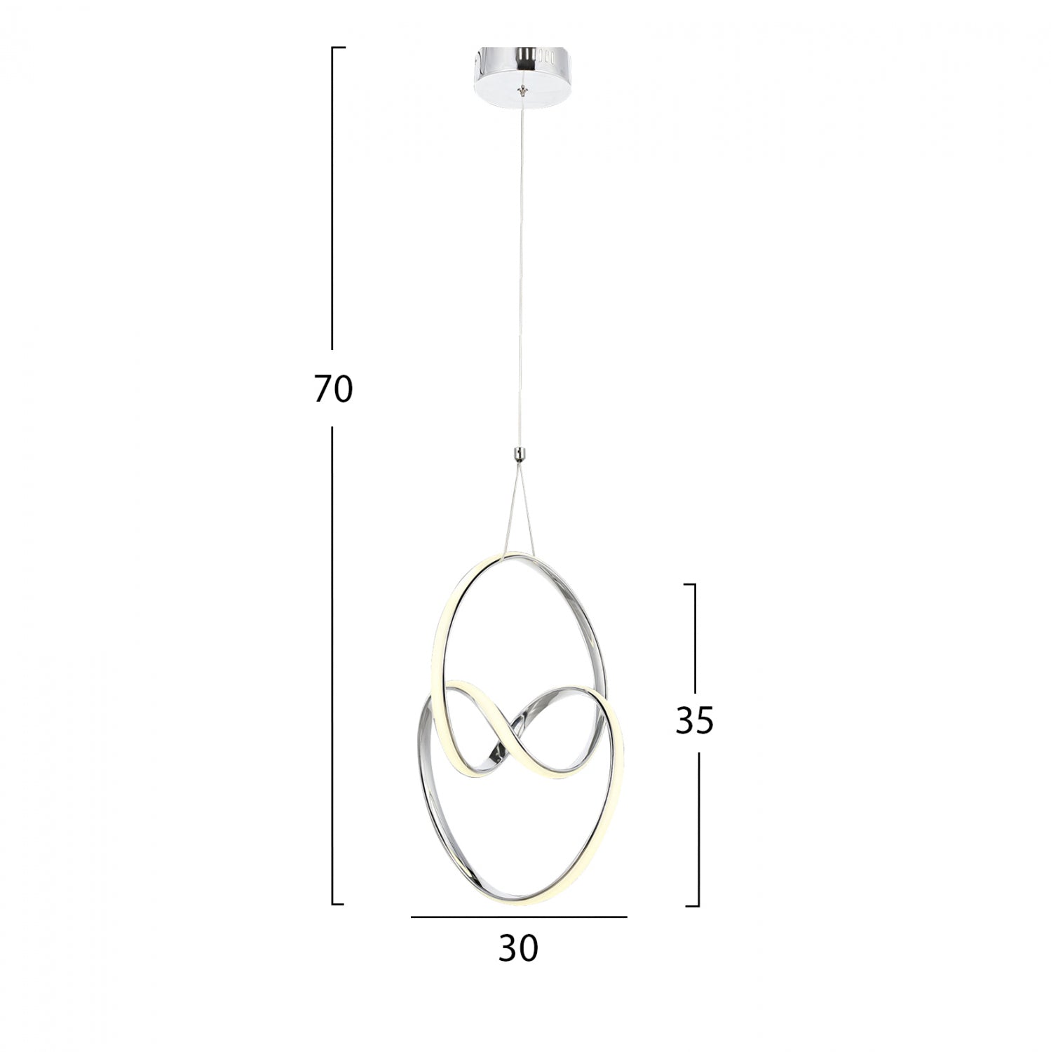 Таванна лампа Led цвят сребрист 30x30x70 см