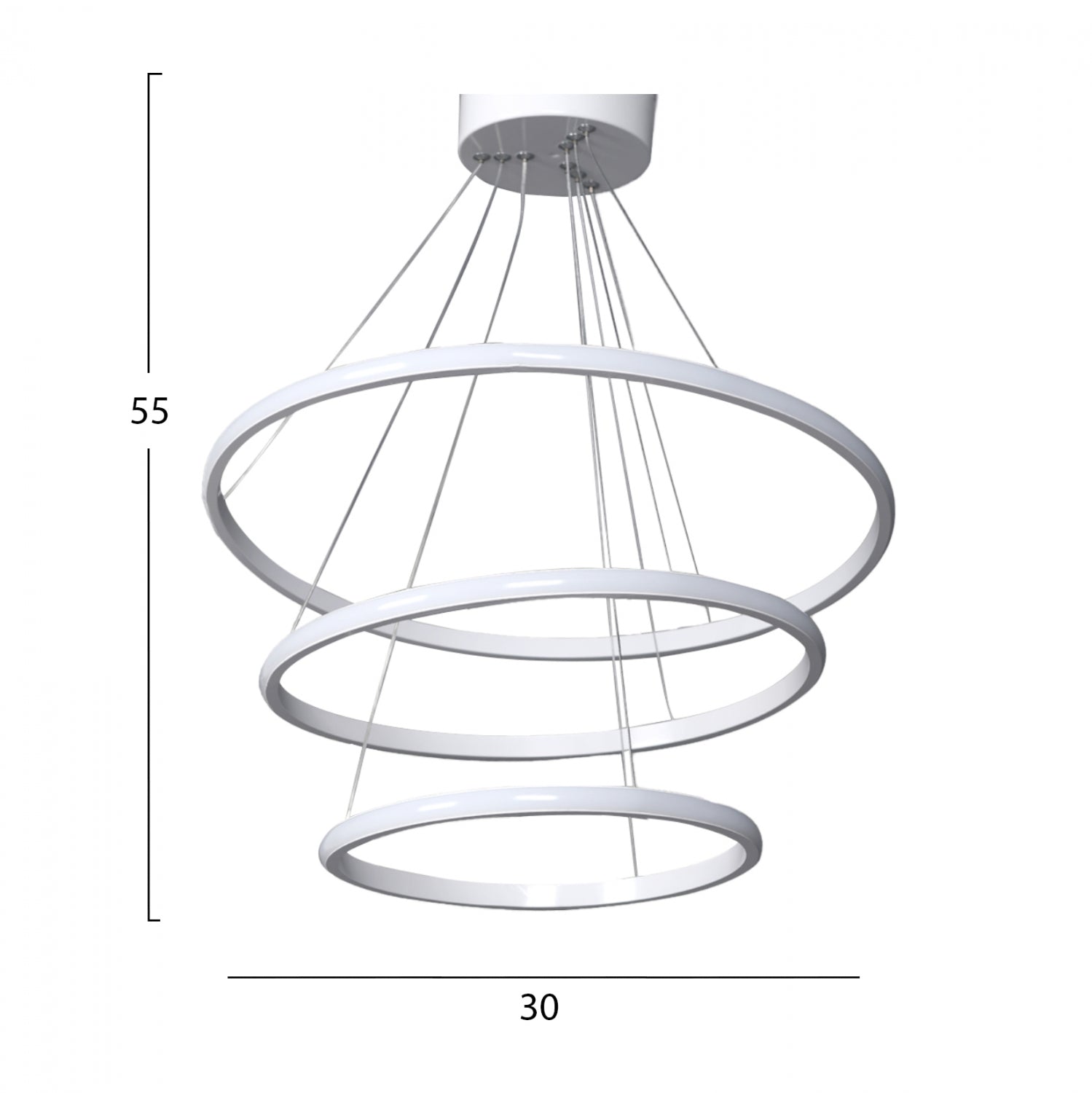 Тавана лампа 7510 Led бял 30x28x55 см