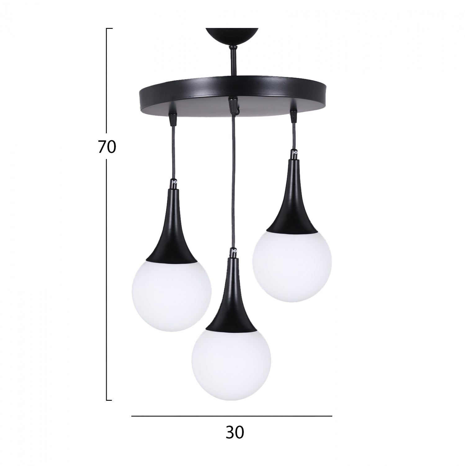 Таванна лампа 7516 черен цвят  30x75 см