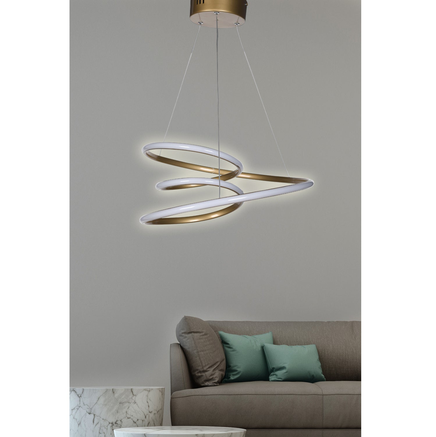 Таванна лампа Led цвят бял-златист  52x66 см