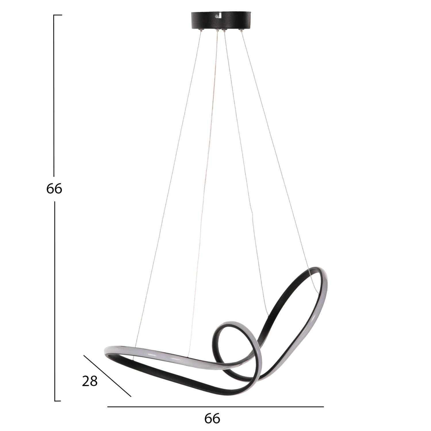 Таванна лампа LED 7522/ черен цвят  52x28x66в см