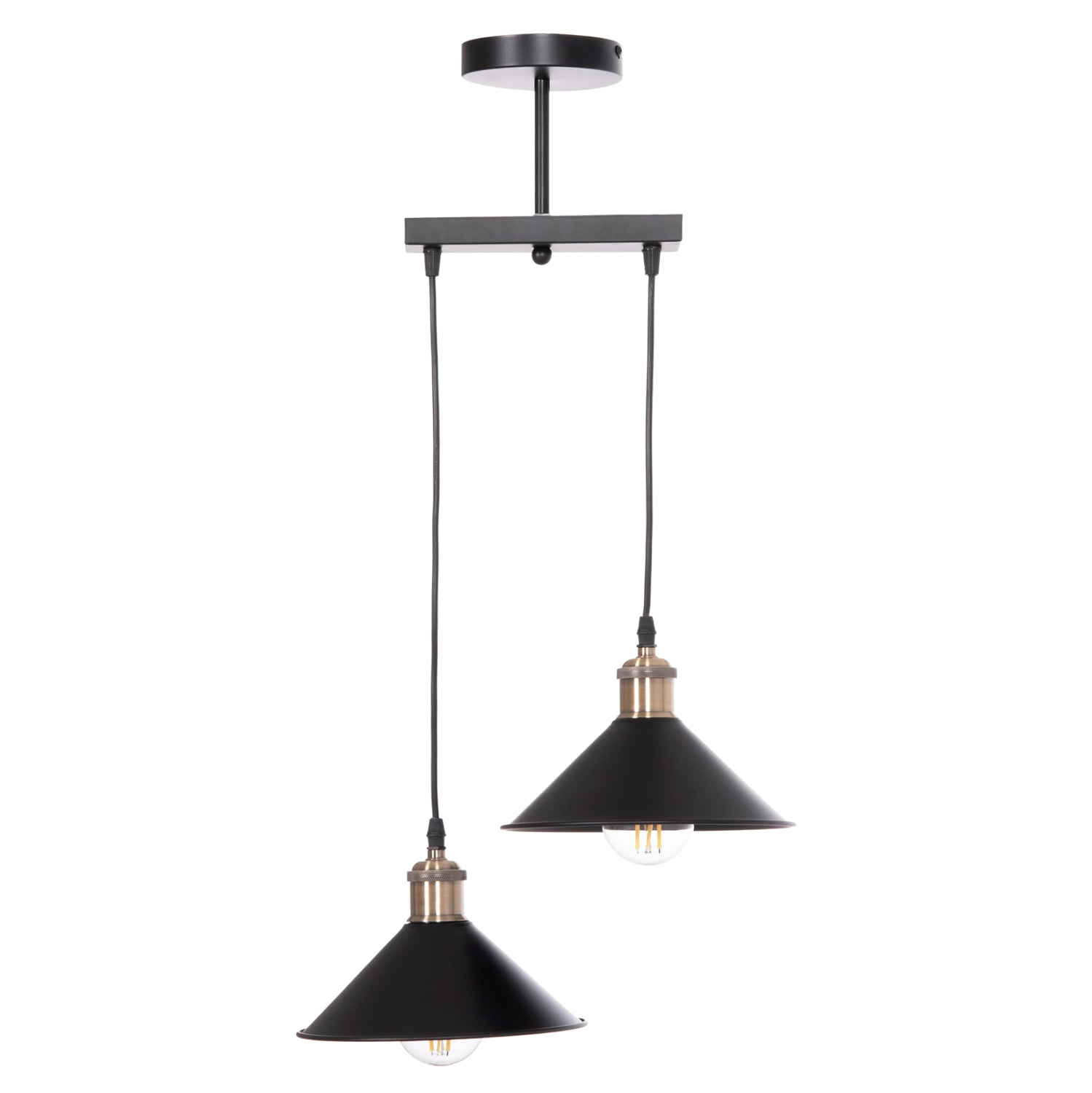 Таванна лампа BELL черен цвят  Ф21.5x135hcм