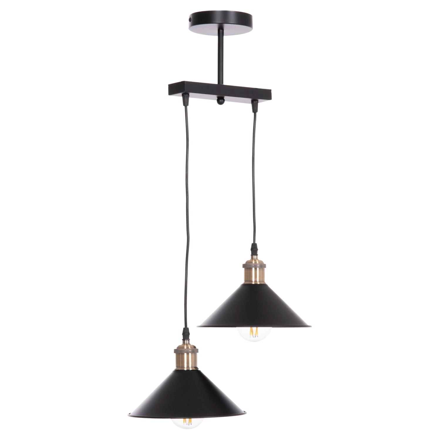 Таванна лампа BELL черен цвят  Ф21.5x135hcм