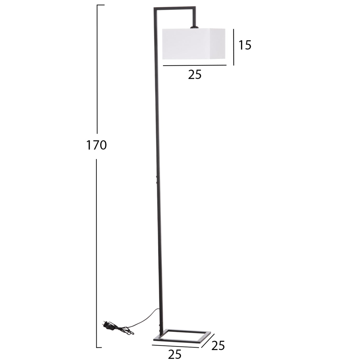 Подова лампа BRANS черен-бял цвят  25x33x170 см