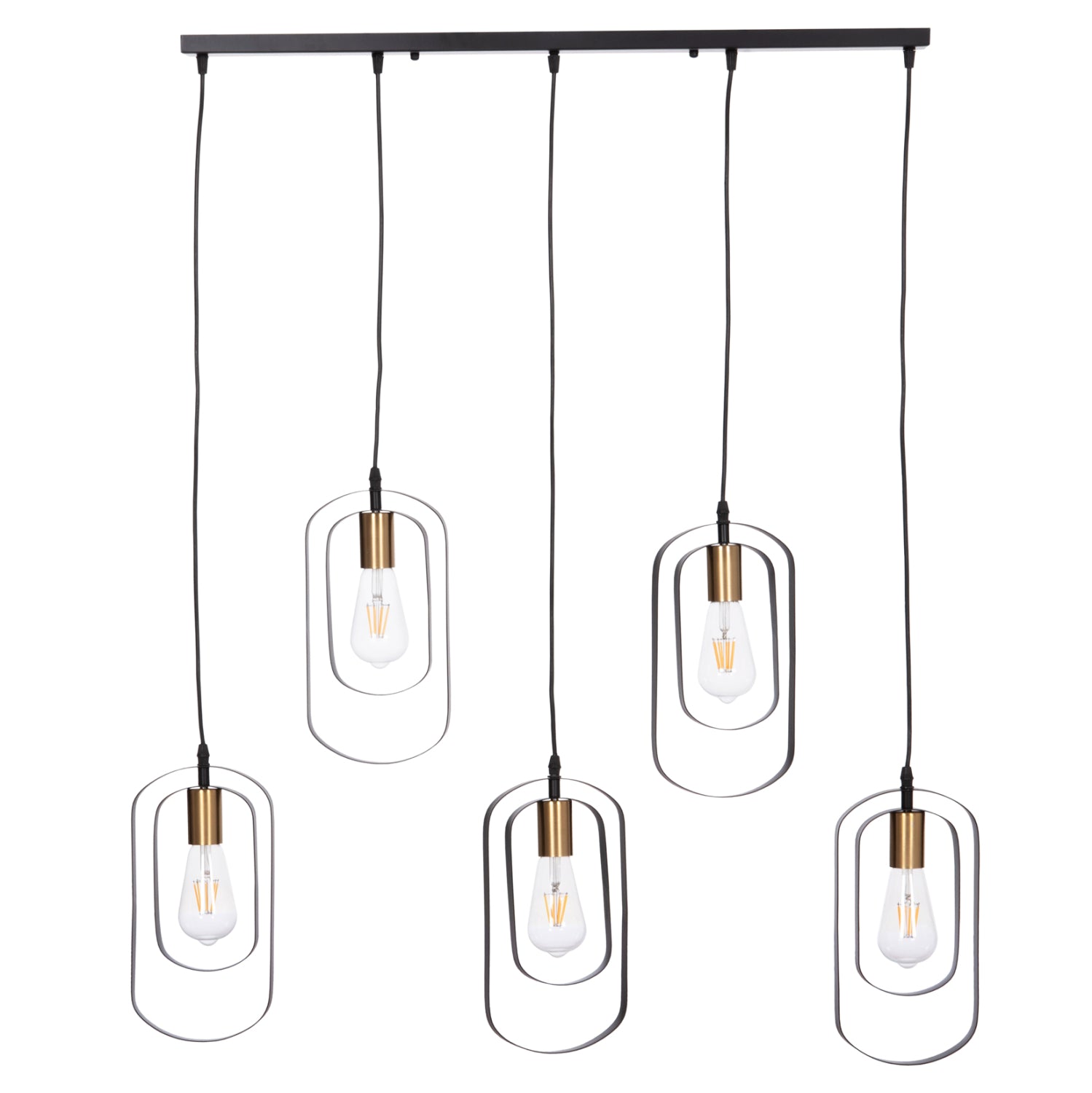 Таванна лампа  BIUT черен-златист цвят  80x6x138 см