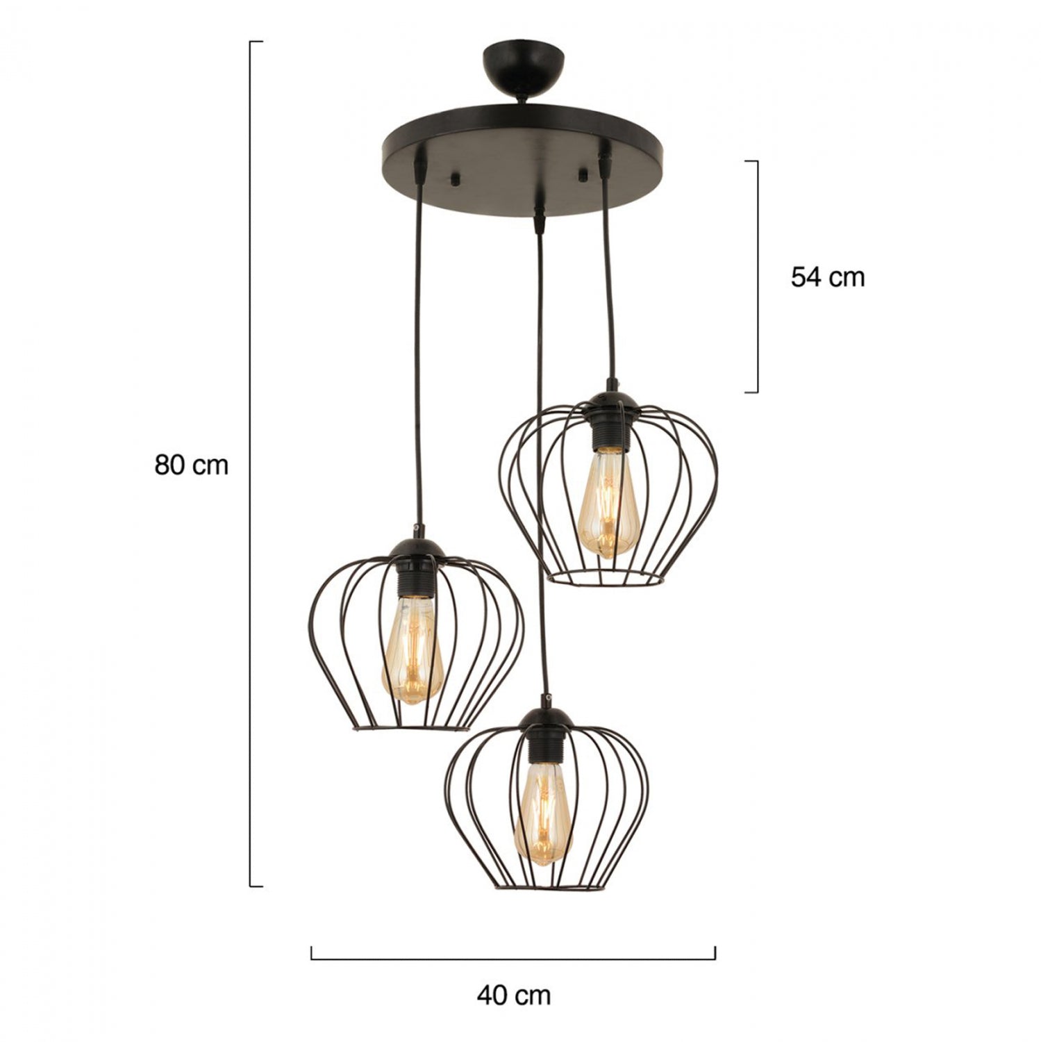 Таванна лампа  черен цвят 40x80