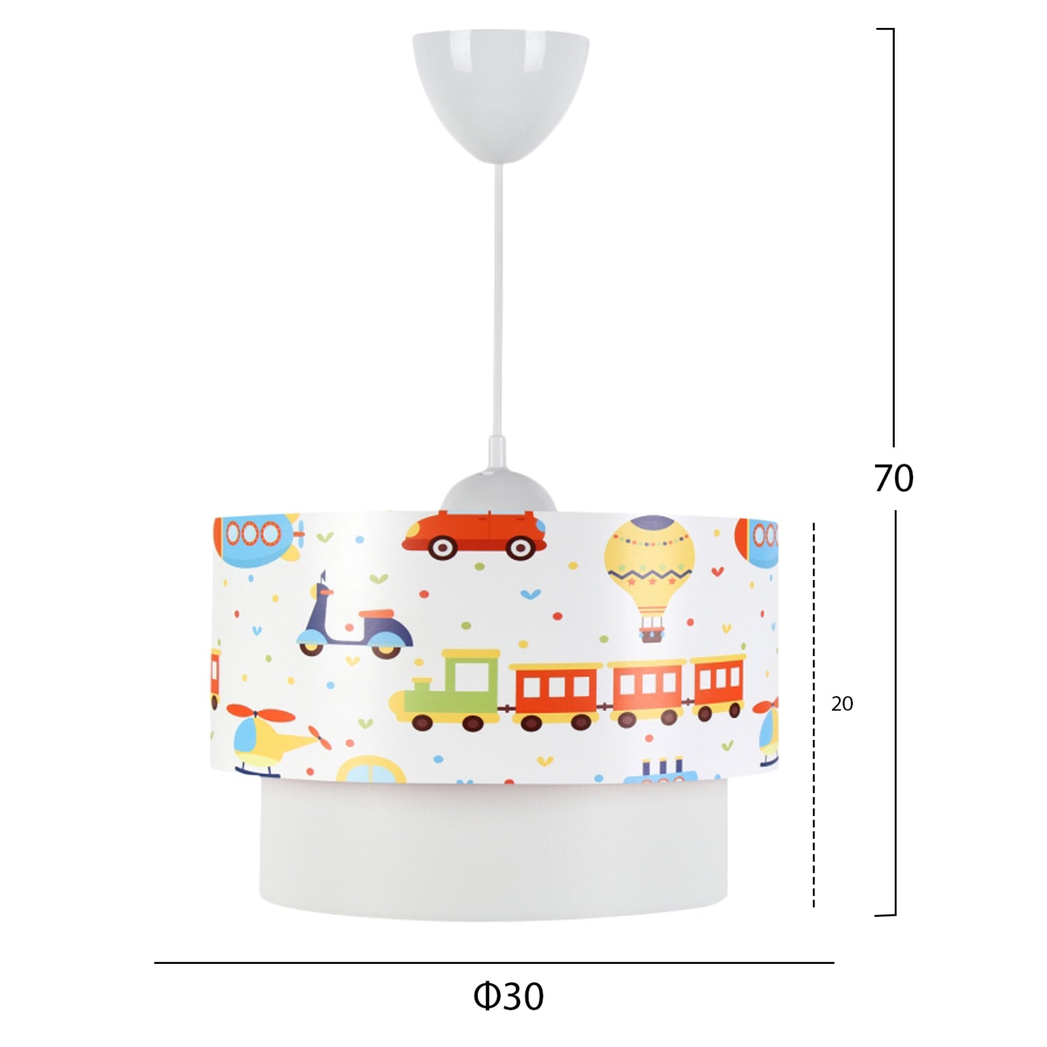 Детска лампа Играчки бял-многоцветен цвят  φ30x70см
