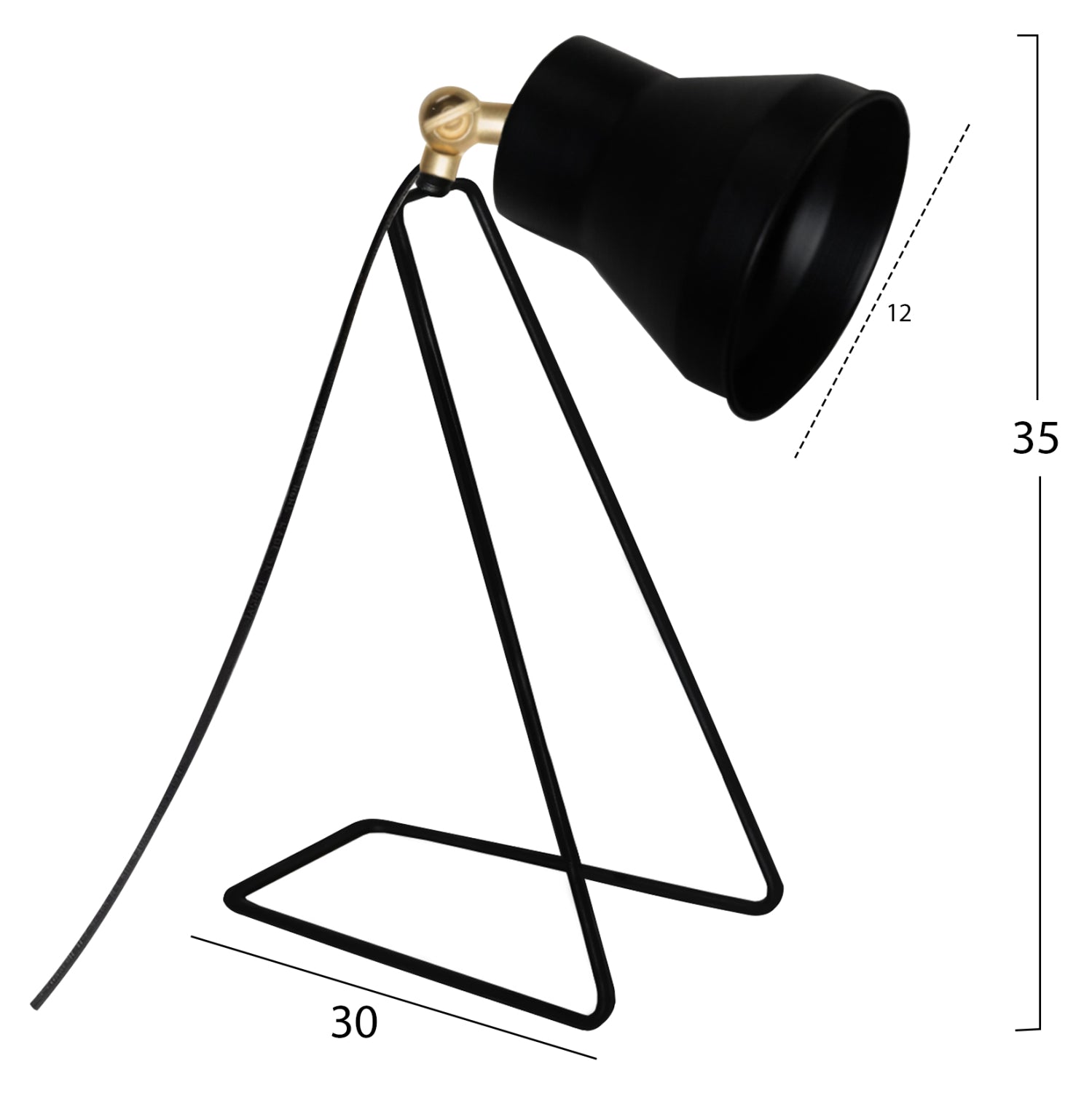 Черна метална настолна лампа