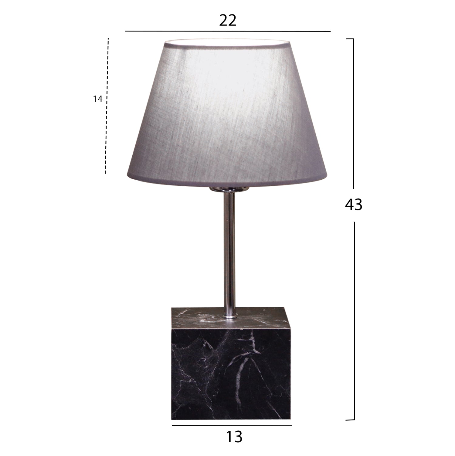 Настолна лампа сива 13x13x43 ек.