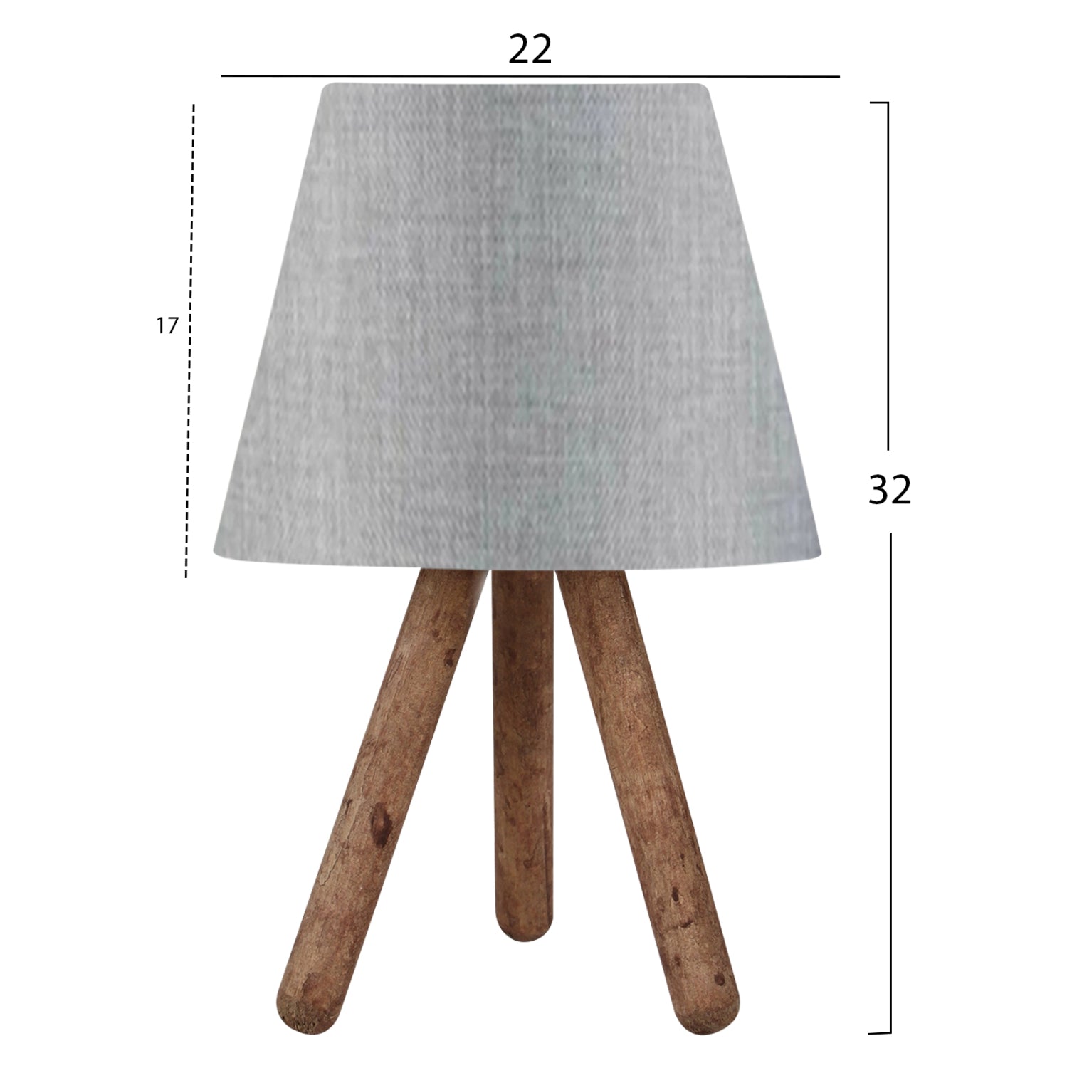 Натурална сива настолна лампа