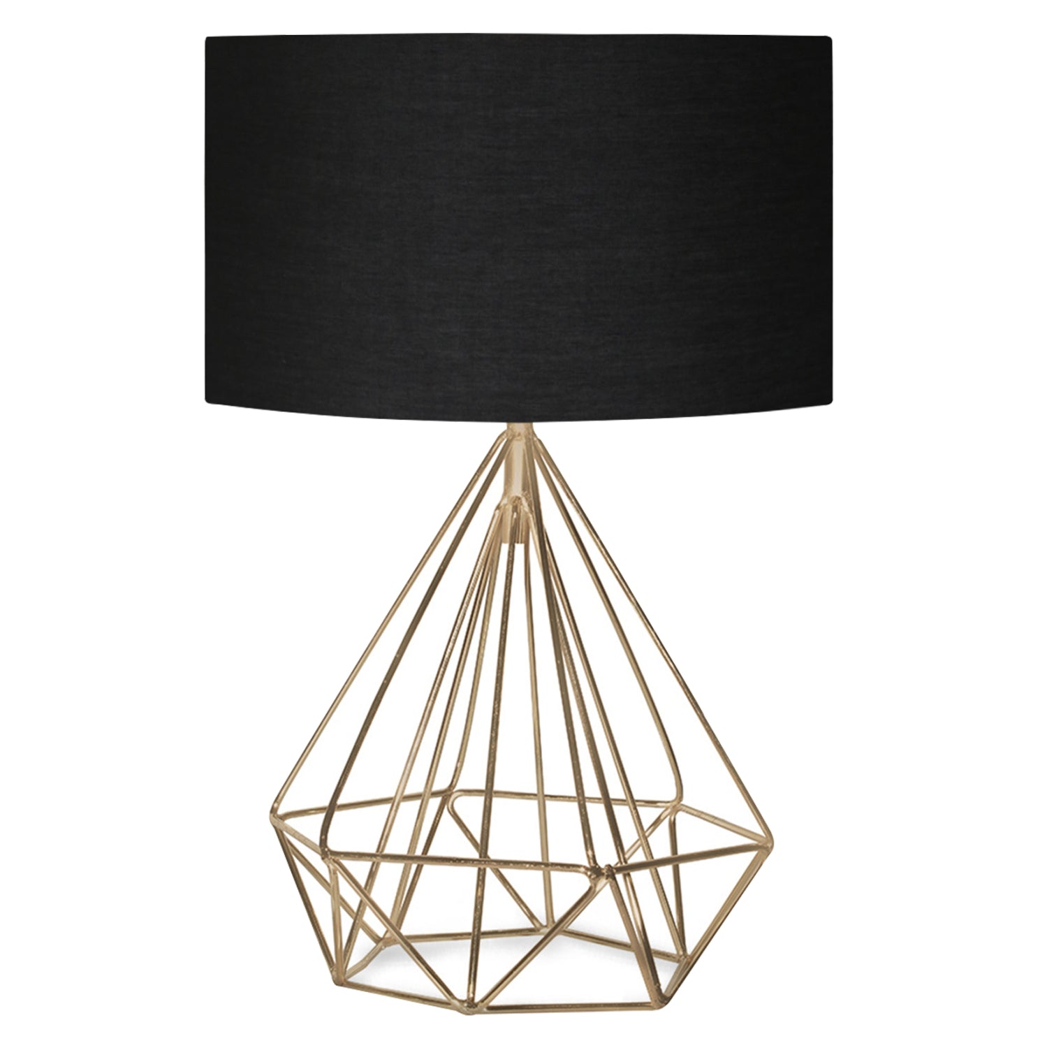 Метална настолна лампа черно злато