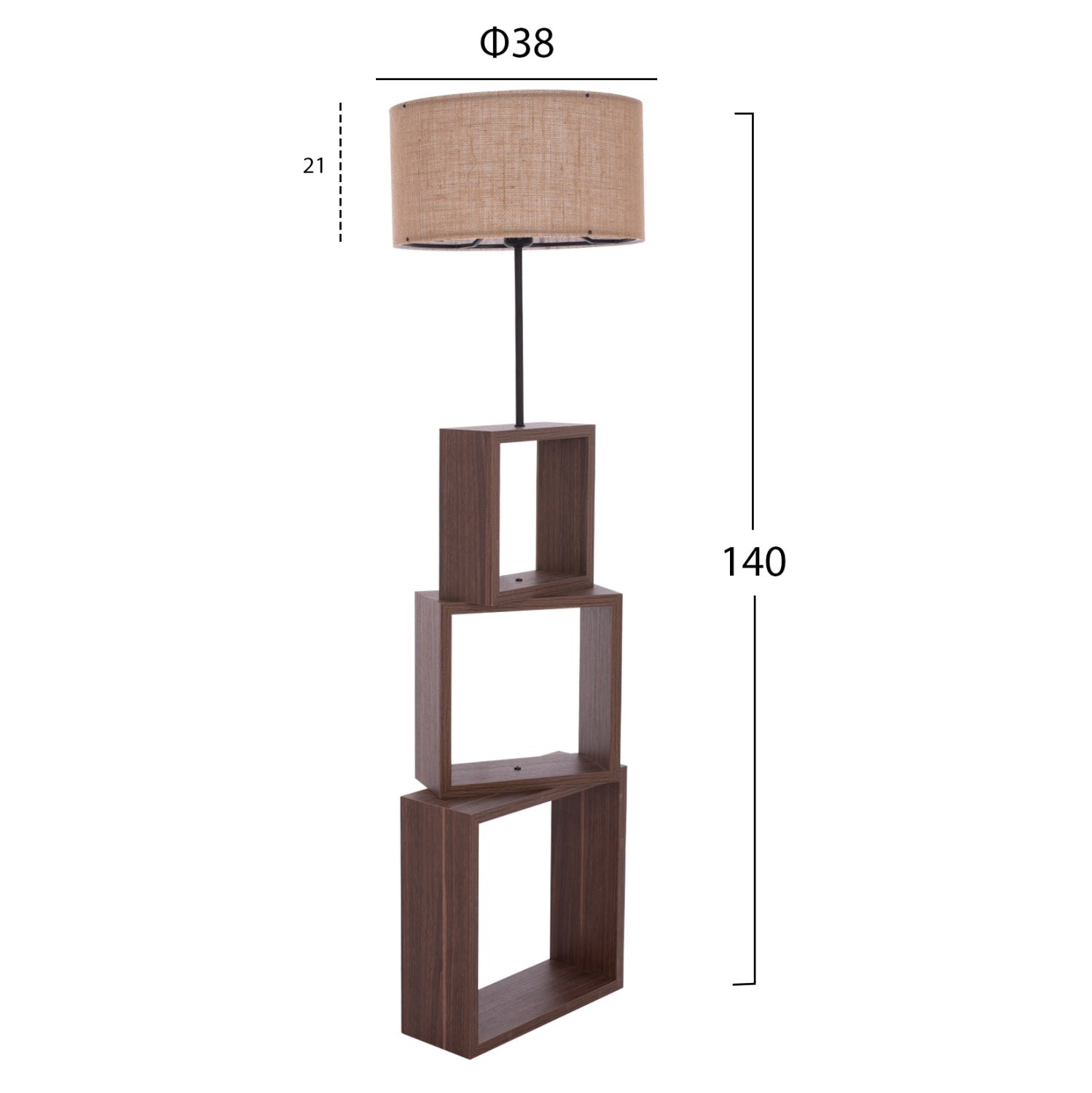 Подова лампа mdf орех кафяв d38x140 см.