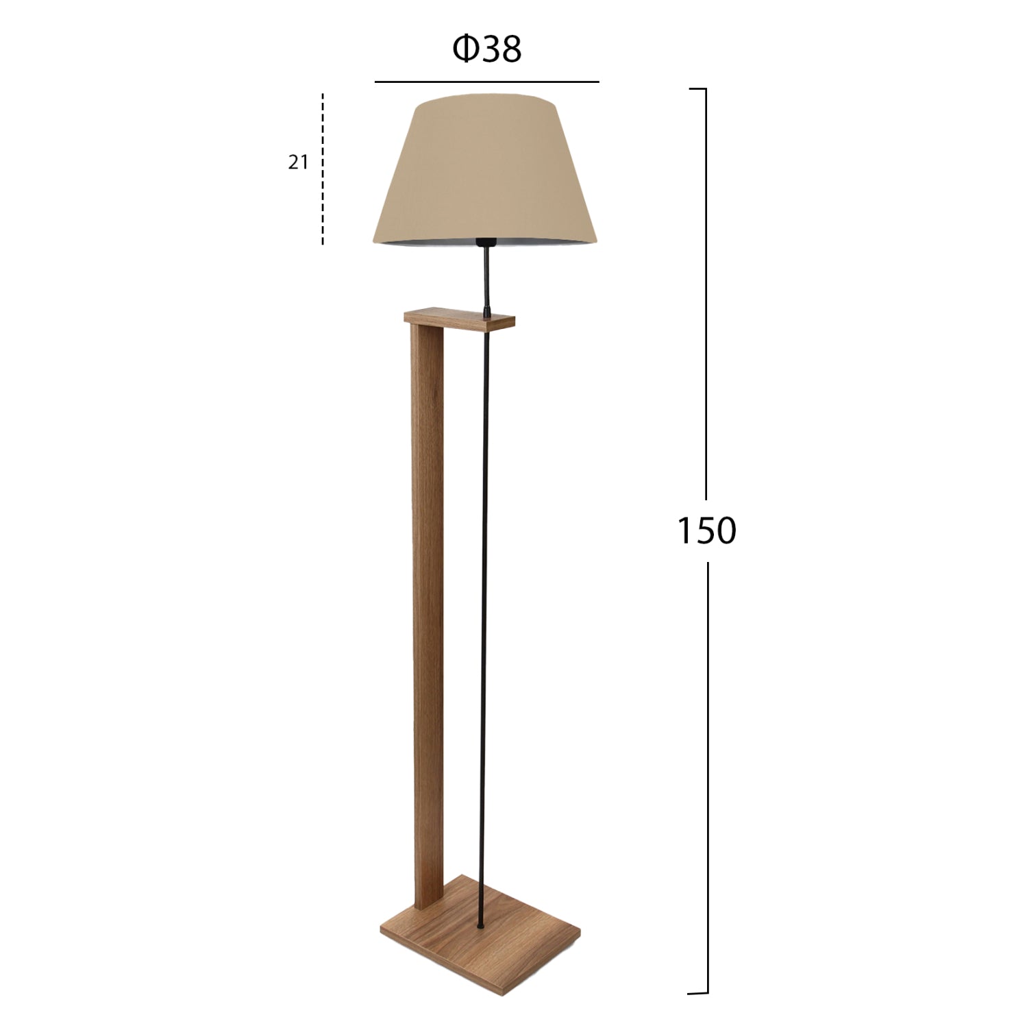 Подовa лампа   орех -бежов цвят  Ф38x150см