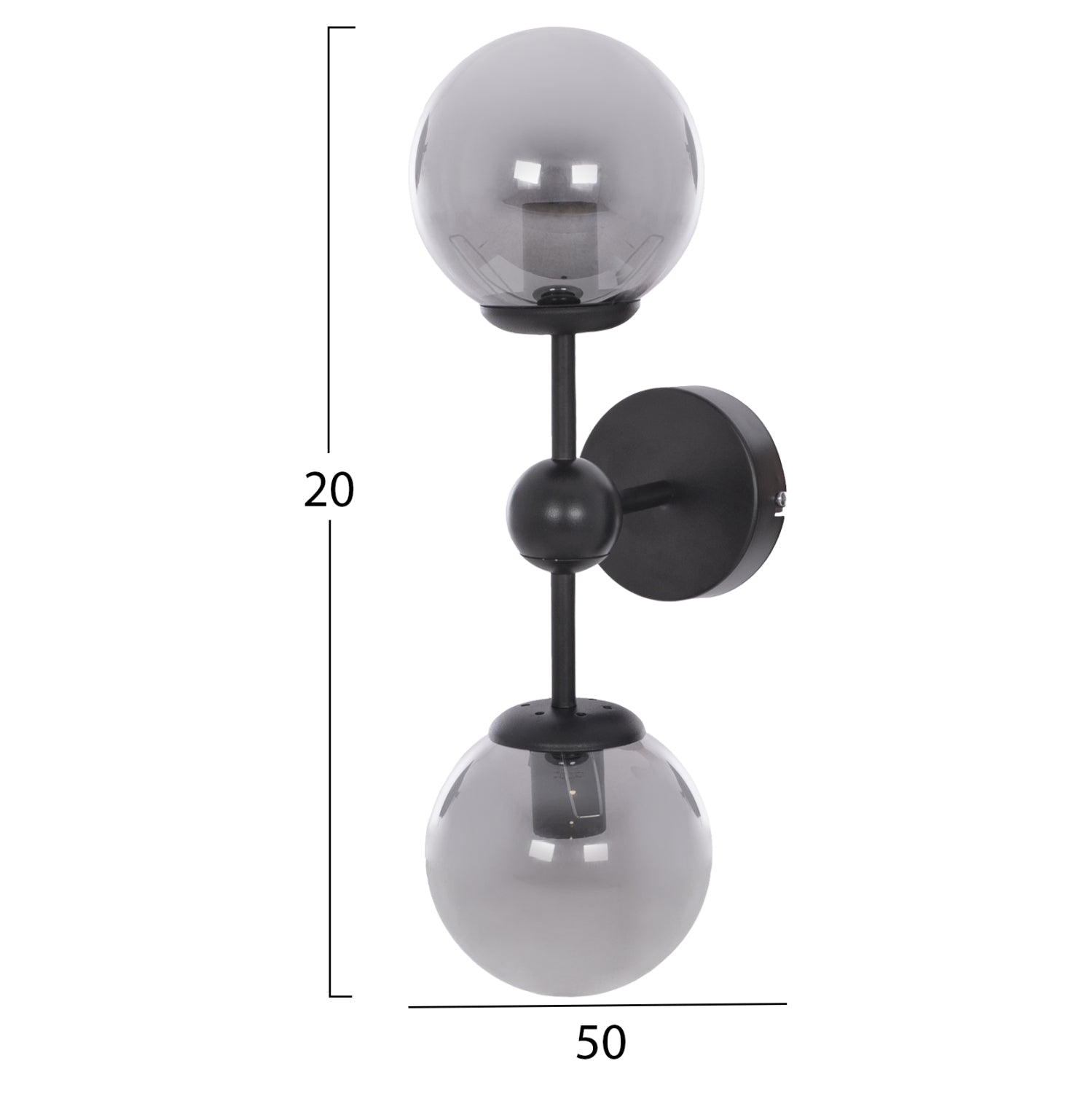 Стенен аплик 7638 черен цвят 50x15x20см