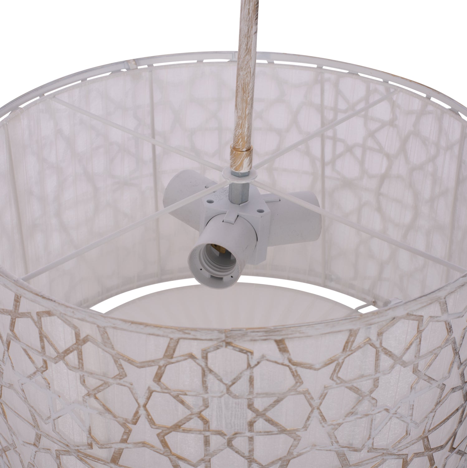 Таванна лампа 7647 цвят бял-златист Φ40x90см