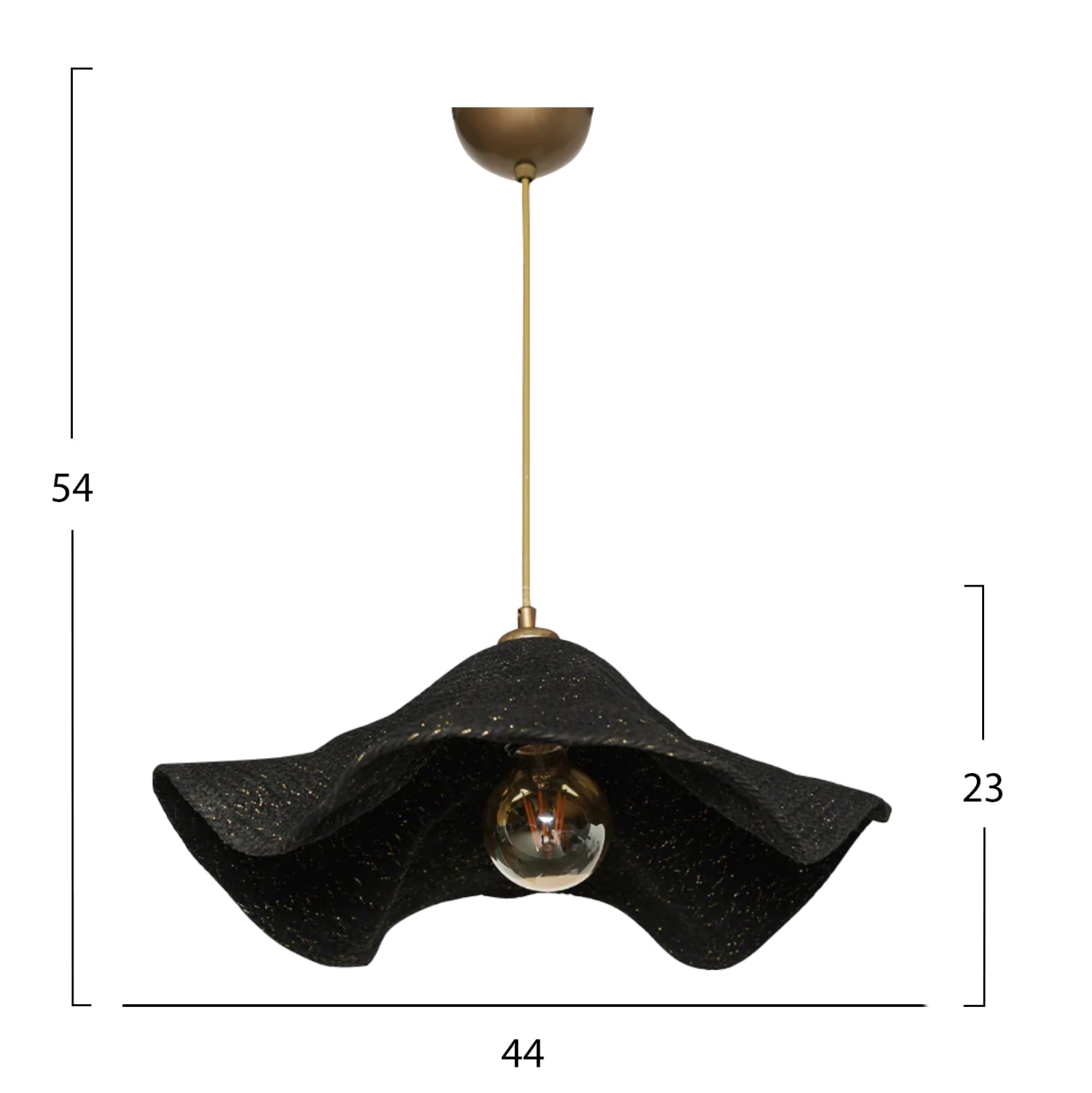Таванна лампа 7649 черен-златист цвят Φ44x54 см