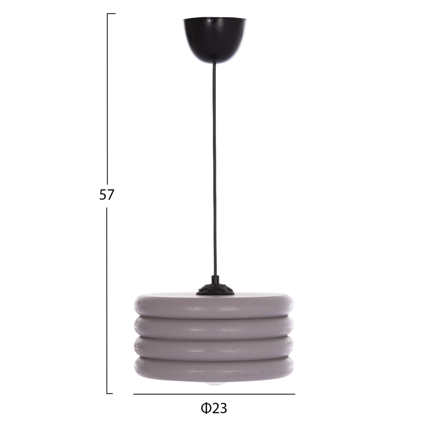 Таванна лампа 7655 сив цвят Φ23x57 см