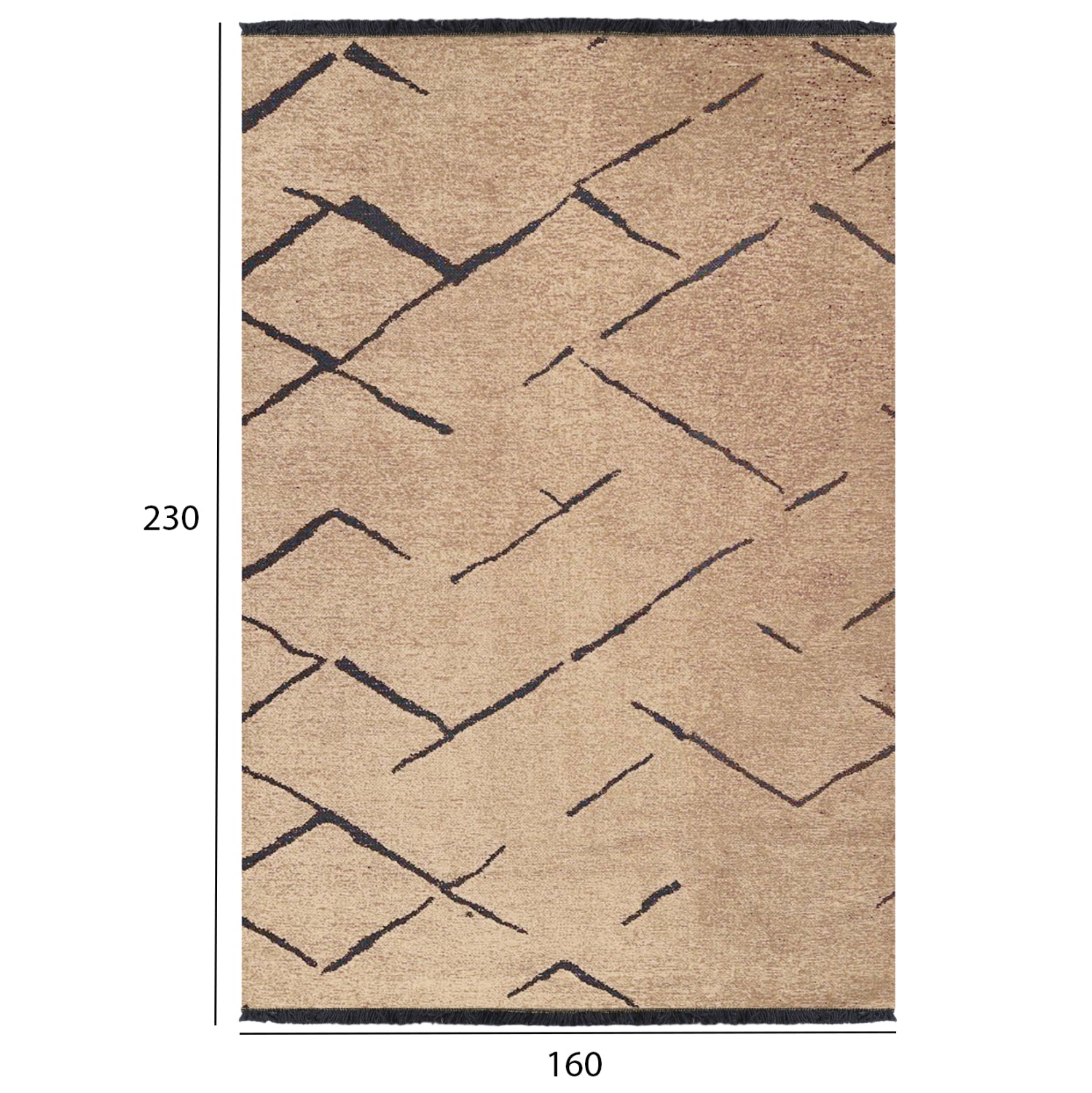 Килим Калиста бежов-черен цвят 160Χ230см