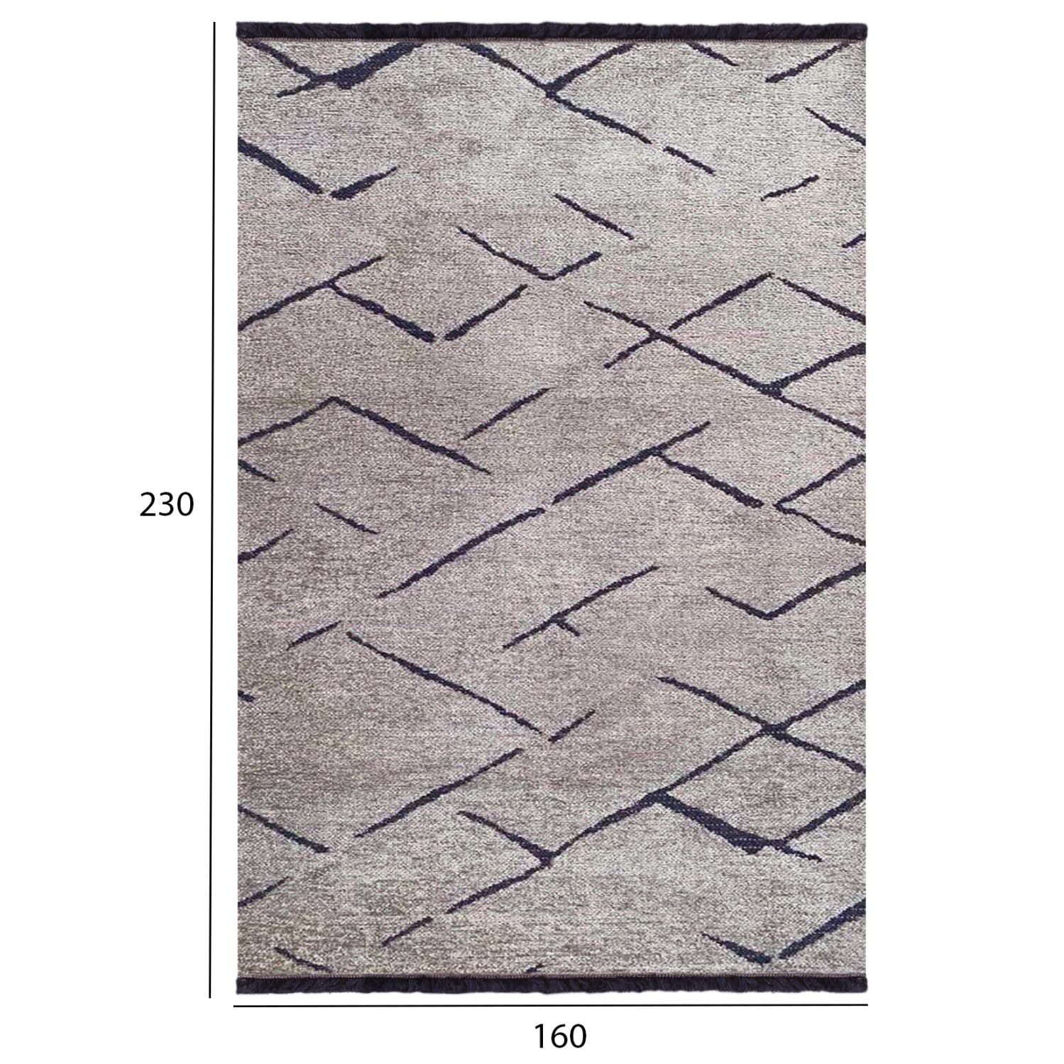 Килим 160х230 -цвят сив-черен