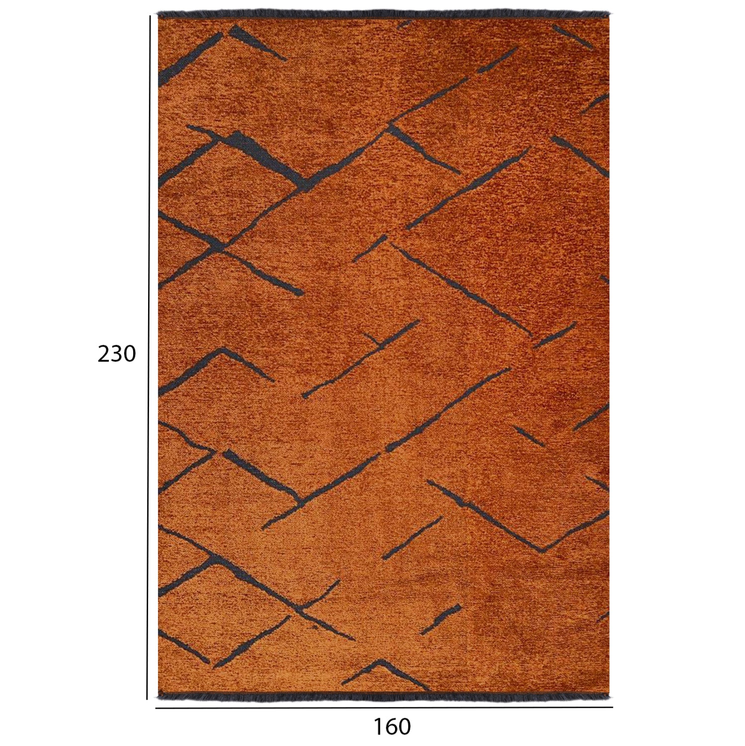 Килим 160х230 -цвят бронз-черен