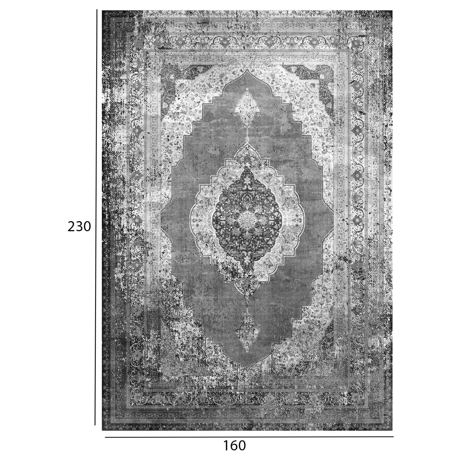 Килим 160х230 -цвят черен-бял