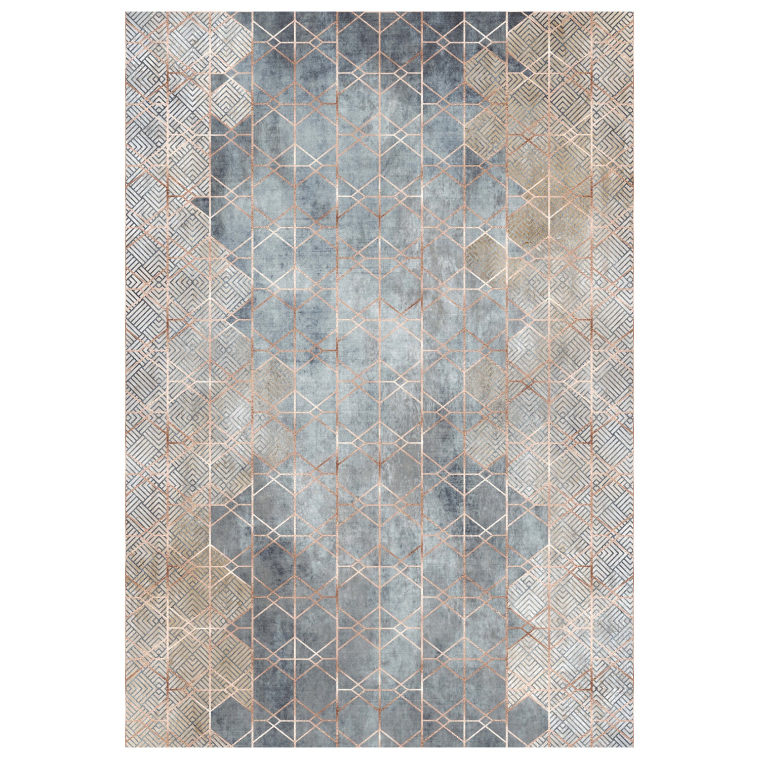 Килим 160х230 -цвят бежов-син