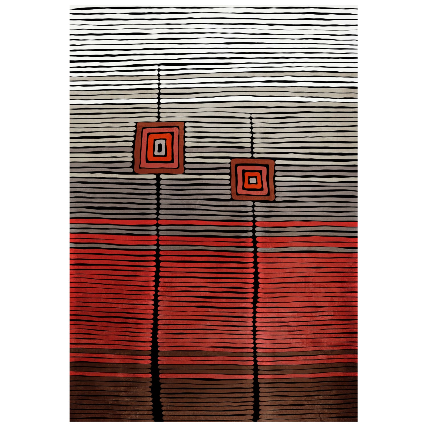 Килим JOSIANE цвят червен-сив 160X230